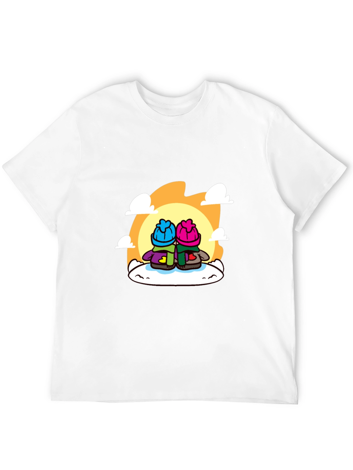 Cozy Cartoon Couple T-Shirt