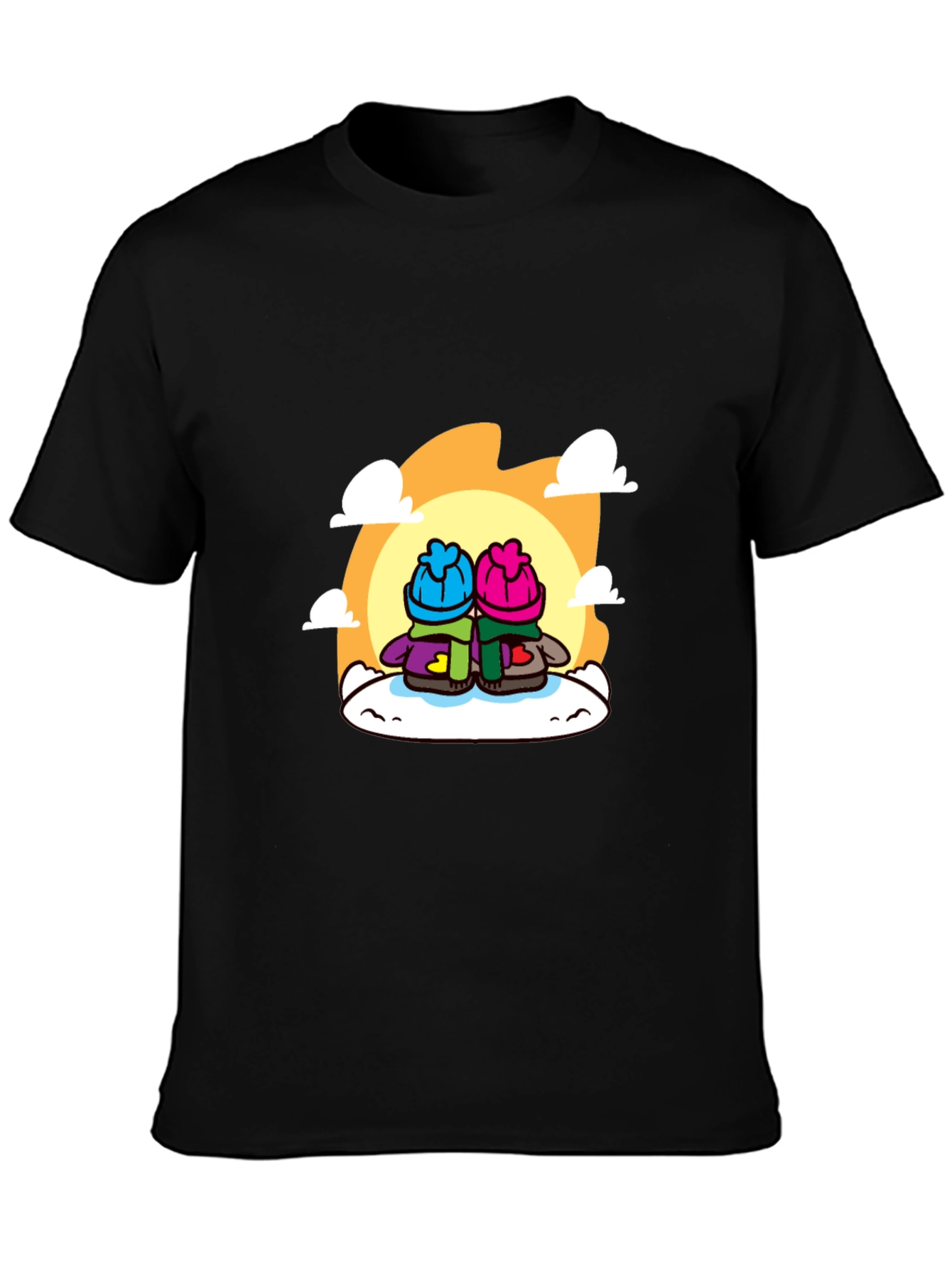 Cozy Cartoon Couple T-Shirt