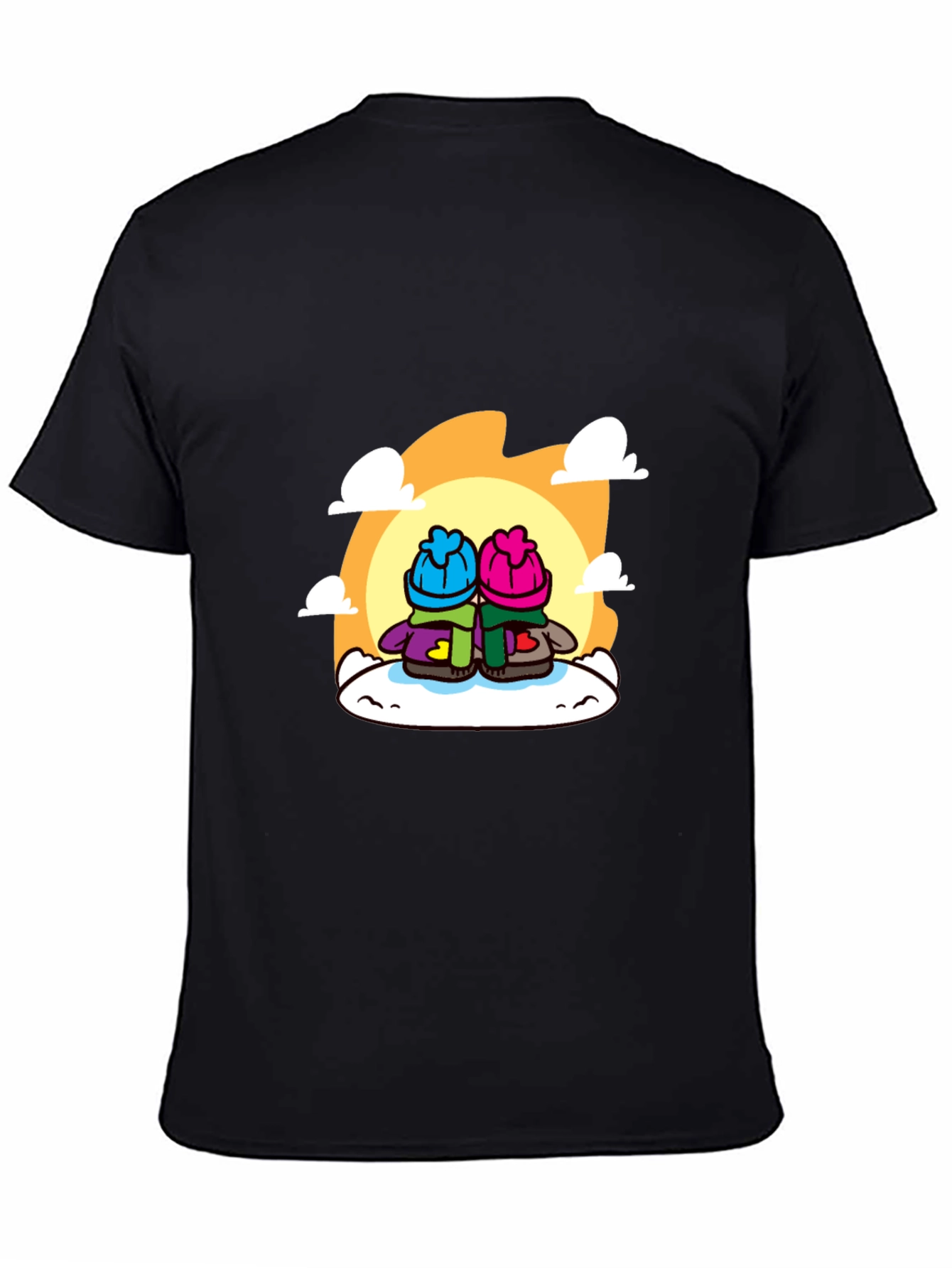 Cozy Cartoon Couple T-Shirt