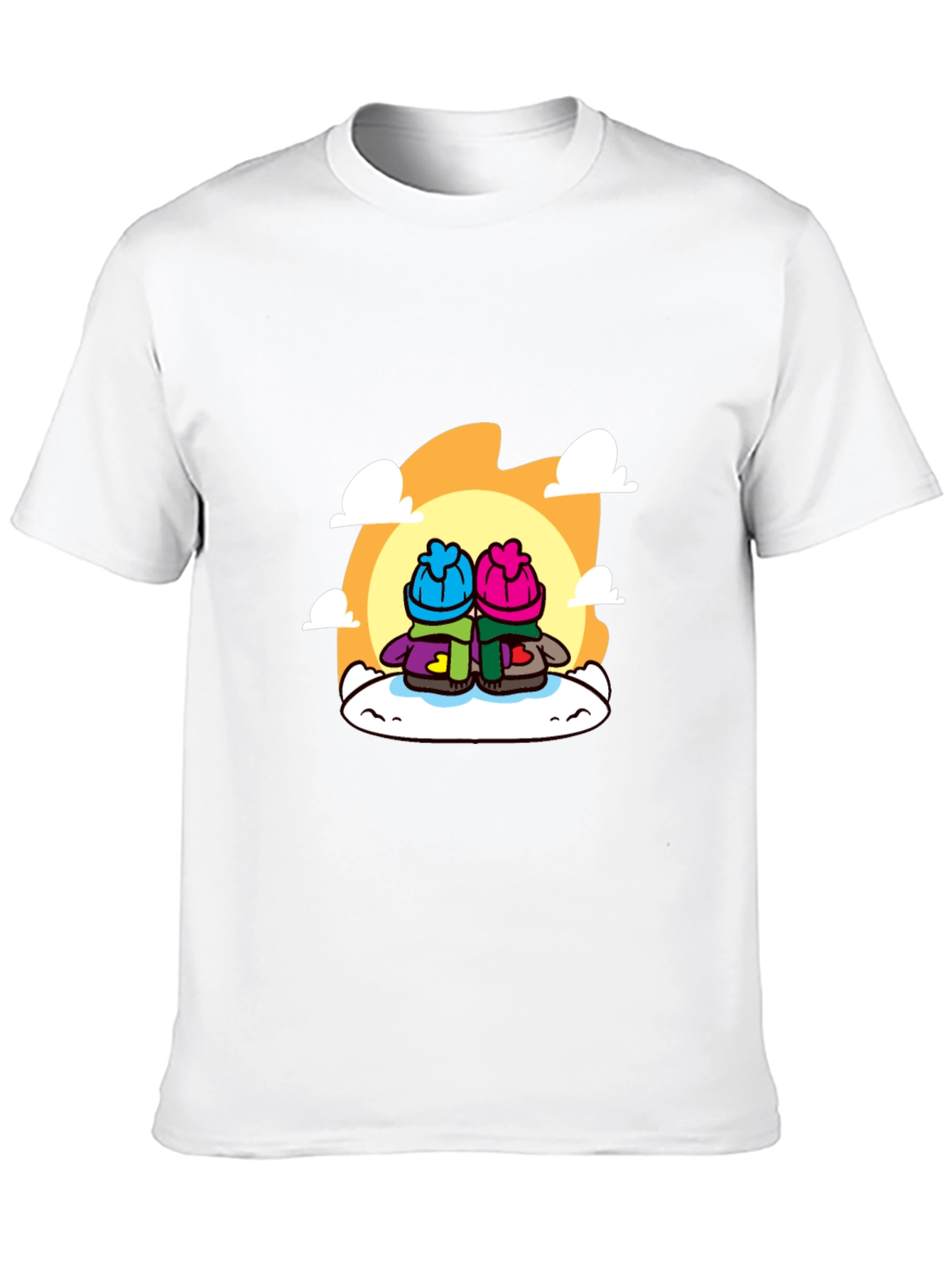 Cozy Cartoon Couple T-Shirt