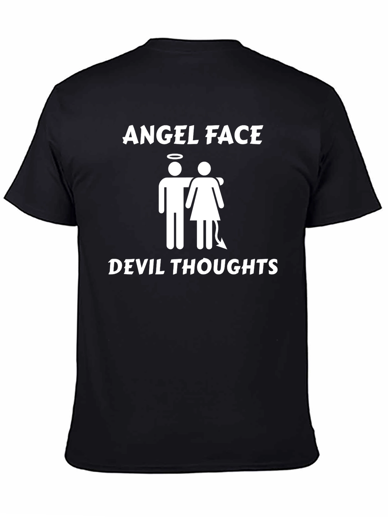 Angel Face Devil Thoughts Graphic T-Shirt