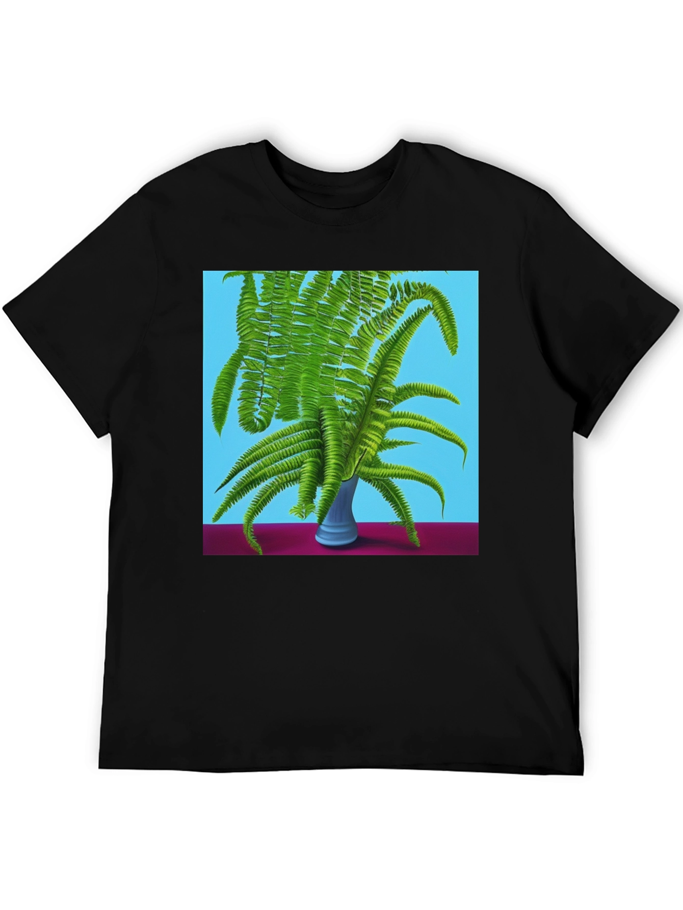 Fern Vase Graphic Tee - Botanical Black T-Shirt