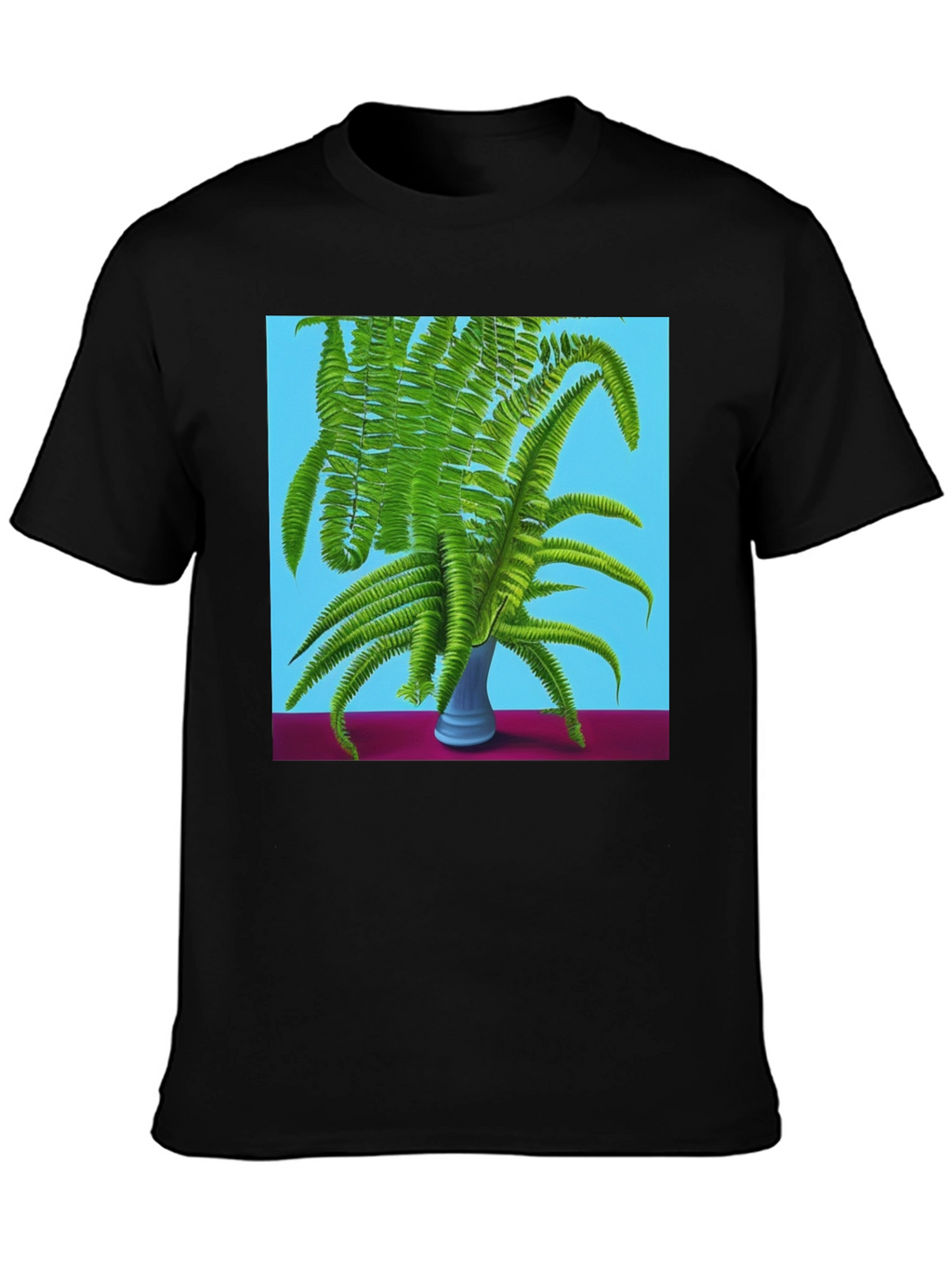 Fern Vase Graphic Tee - Botanical Black T-Shirt