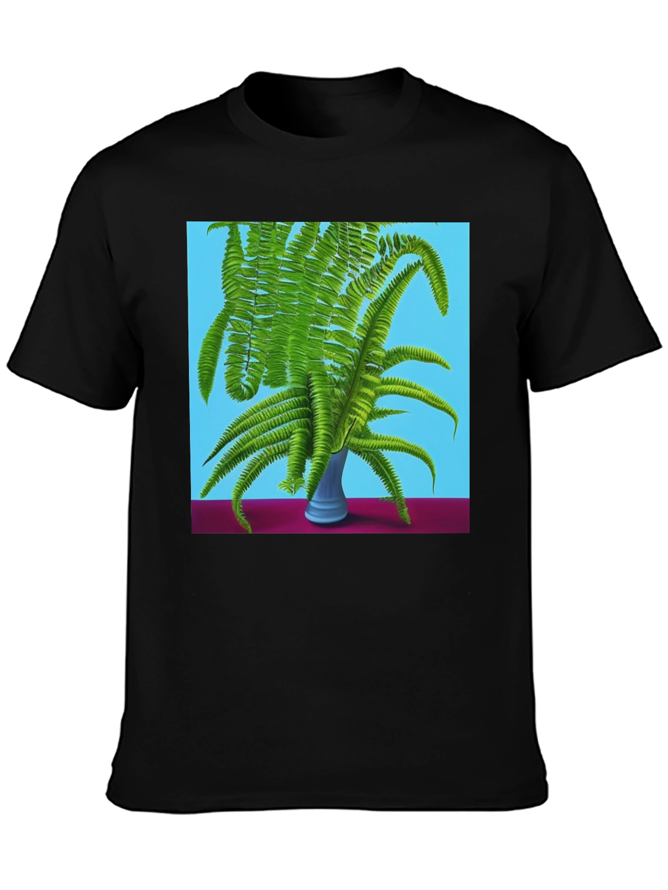 Fern Vase Graphic Tee - Botanical Black T-Shirt