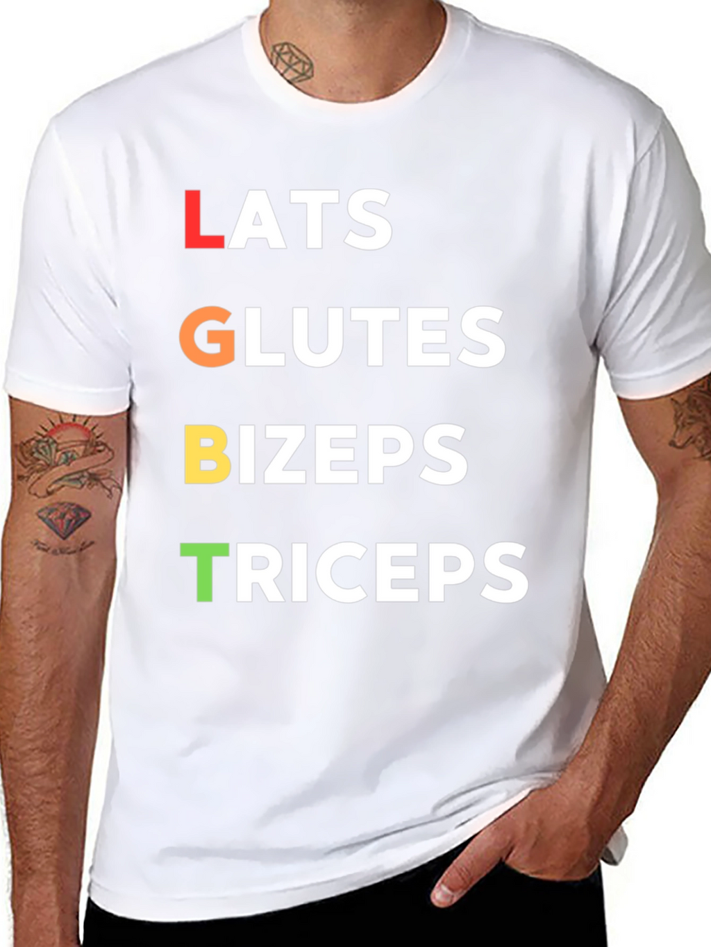 LGBT Workout T-Shirt - Lats Glutes Bizeps Triceps