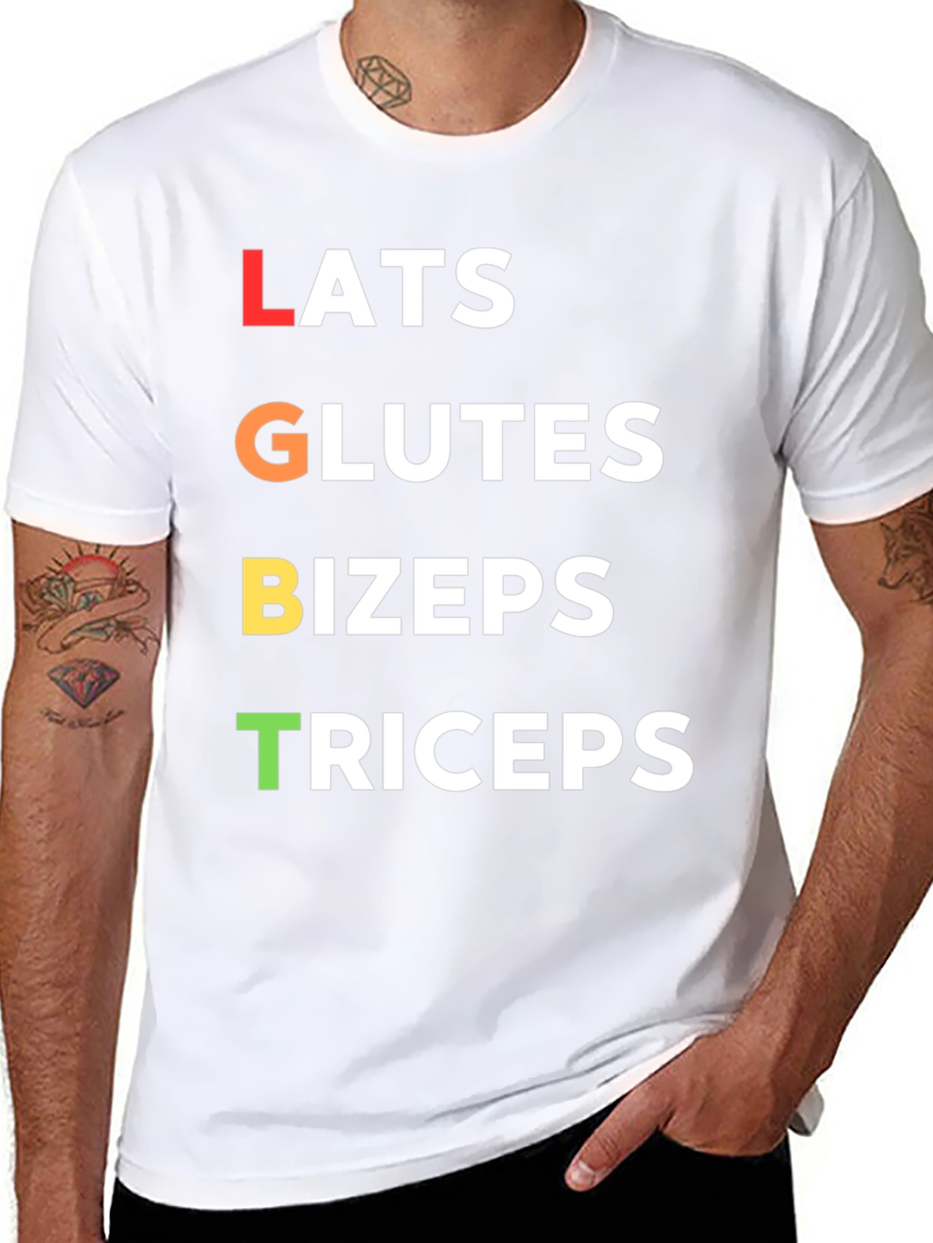 LGBT Workout T-Shirt - Lats Glutes Bizeps Triceps