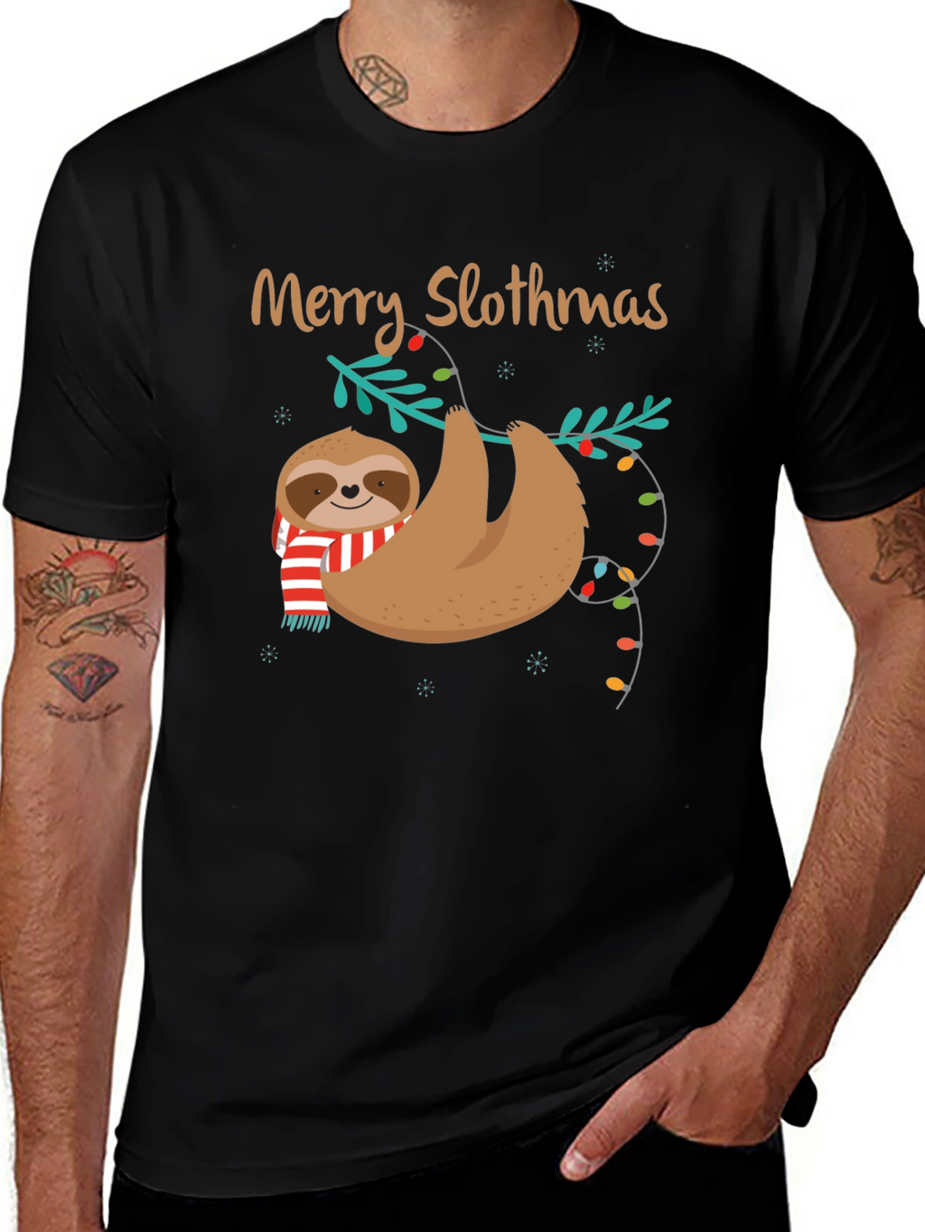 Merry Slothmas Holiday T-Shirt - Sloth Christmas