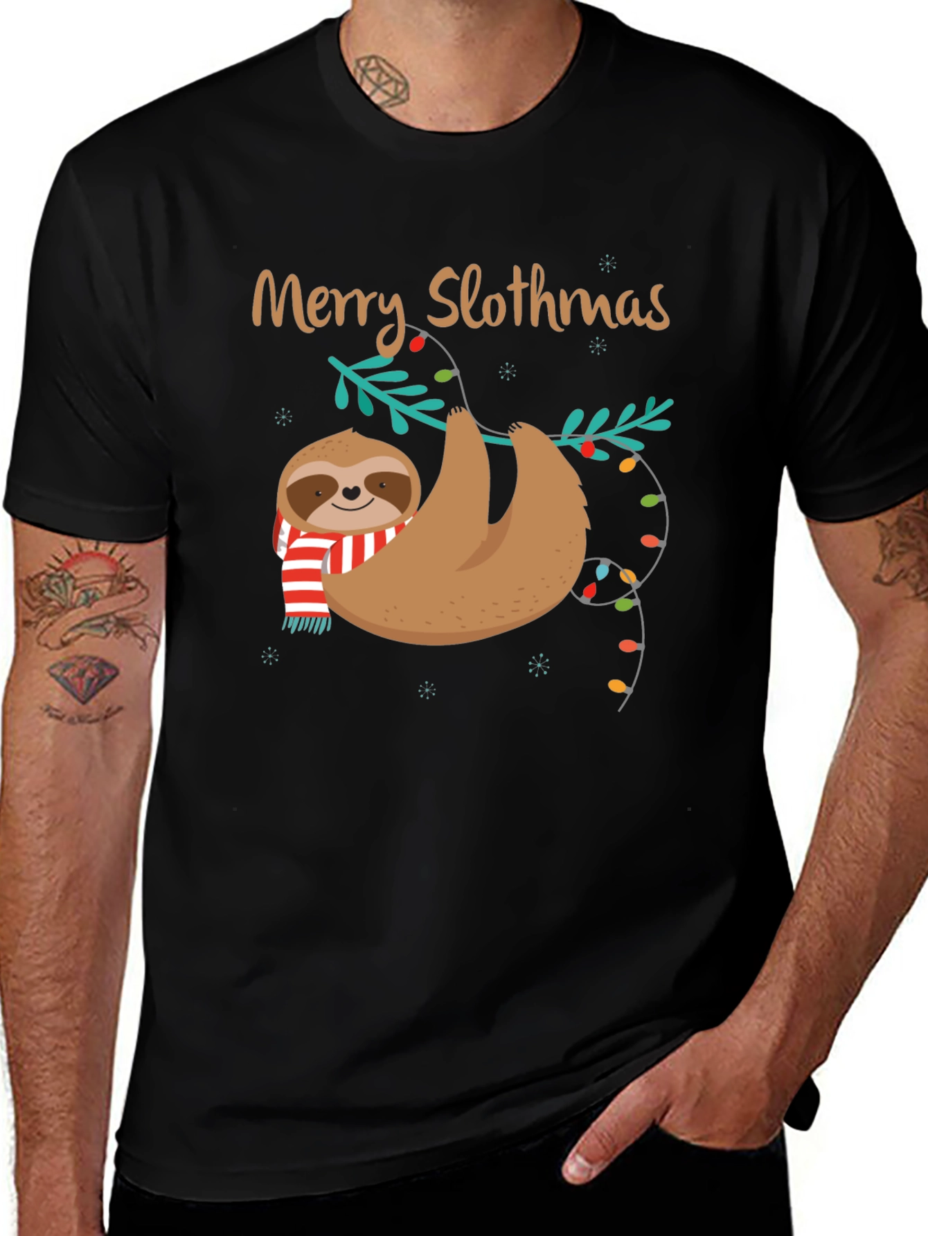 Merry Slothmas Holiday T-Shirt - Sloth Christmas