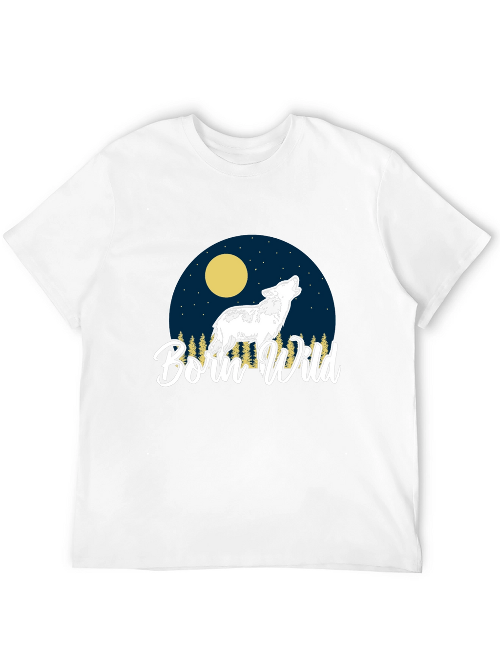 Born Wild Wolf Graphic T-Shirt - Black