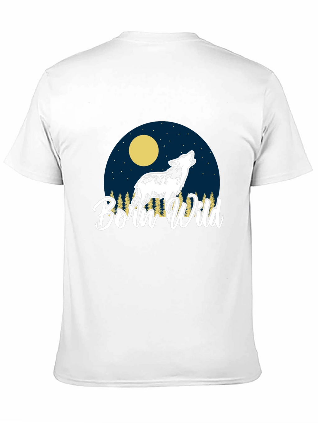 Born Wild Wolf Graphic T-Shirt - Black