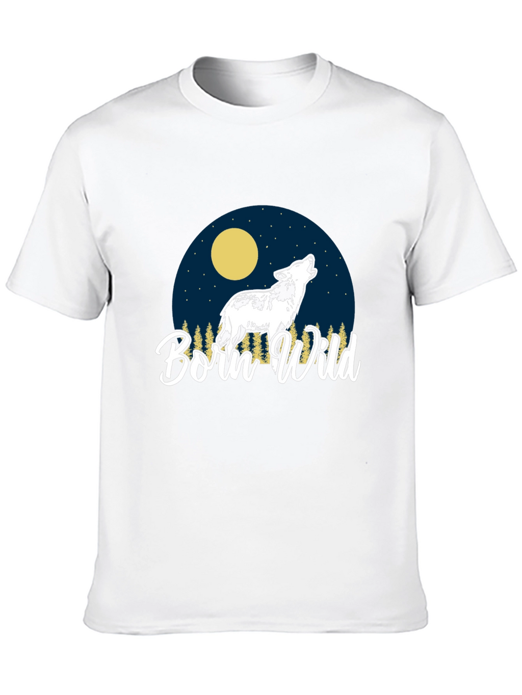 Born Wild Wolf Graphic T-Shirt - Black