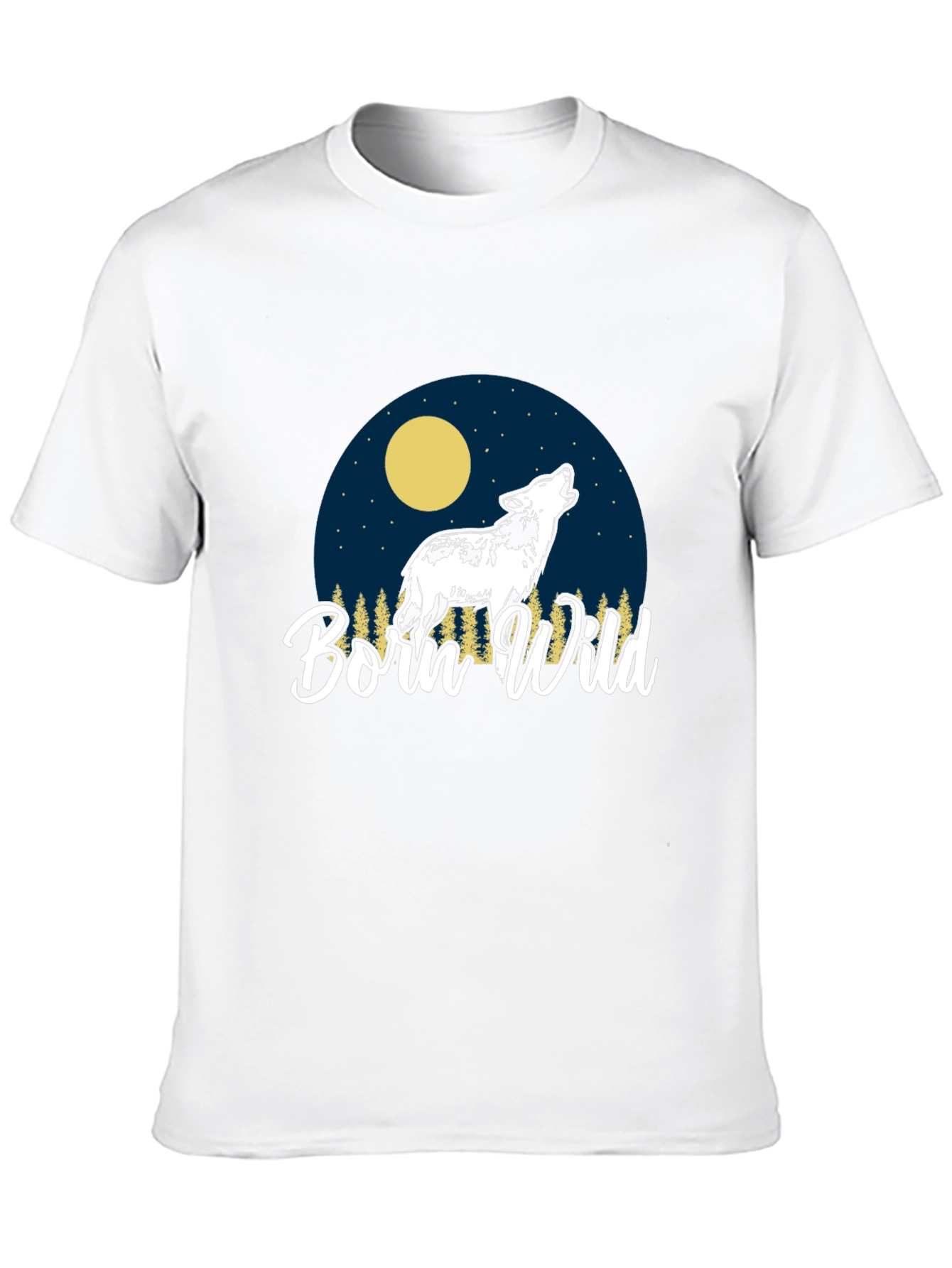 Born Wild Wolf Graphic T-Shirt - Black