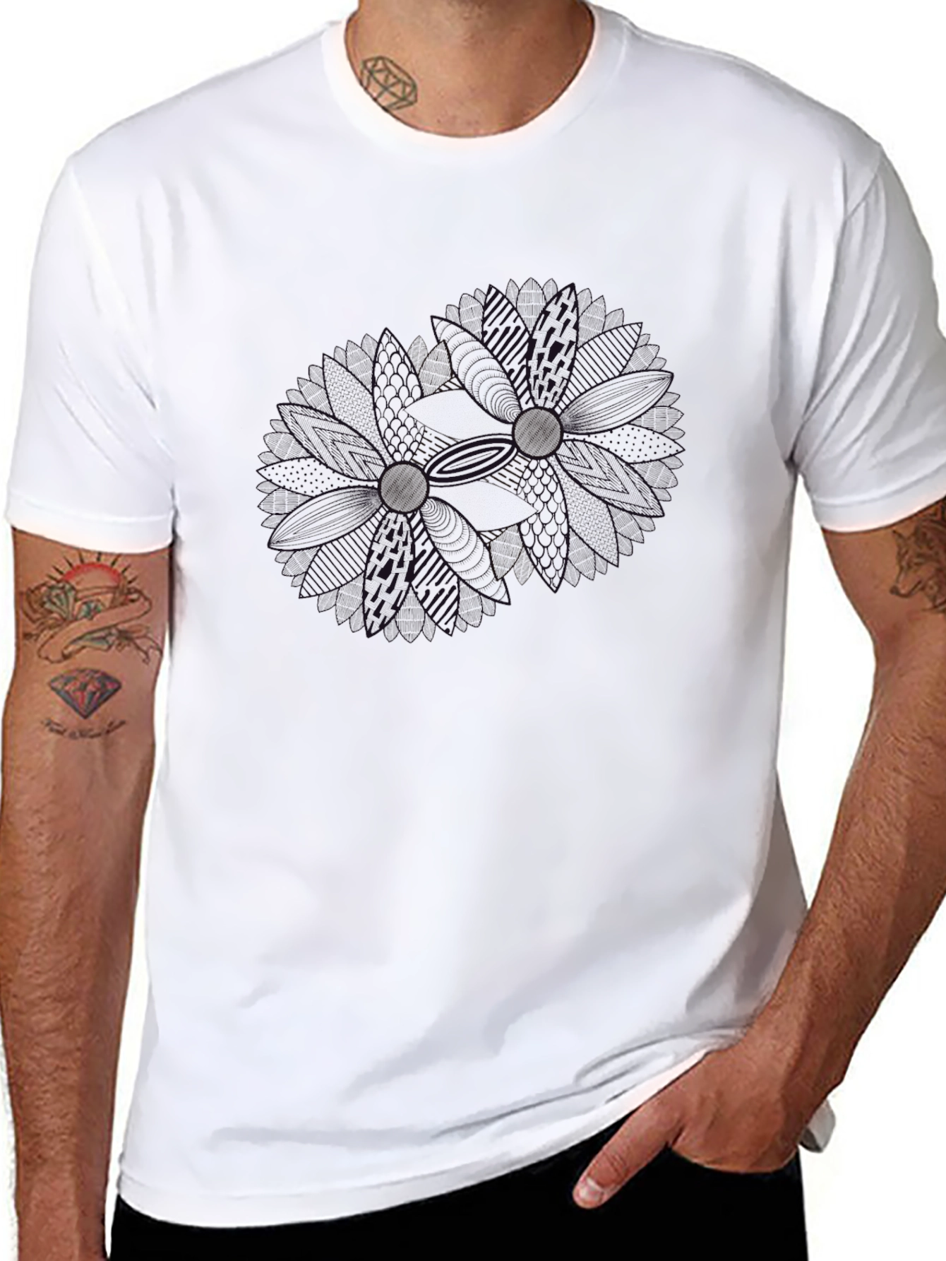 Mens Black Classic Fit Crew Neck T-Shirt