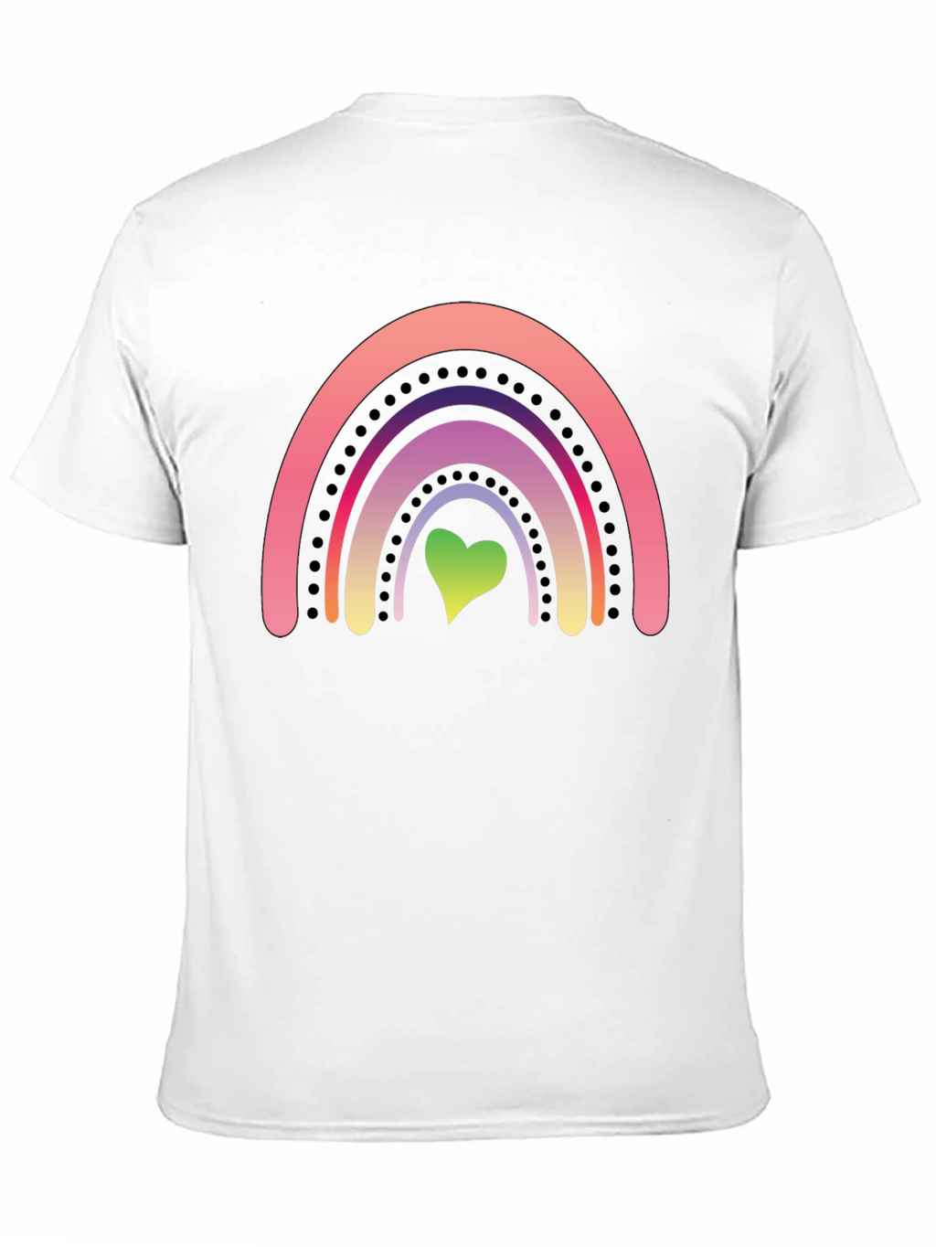Rainbow Heart Graphic Tee - Black Casual Shirt