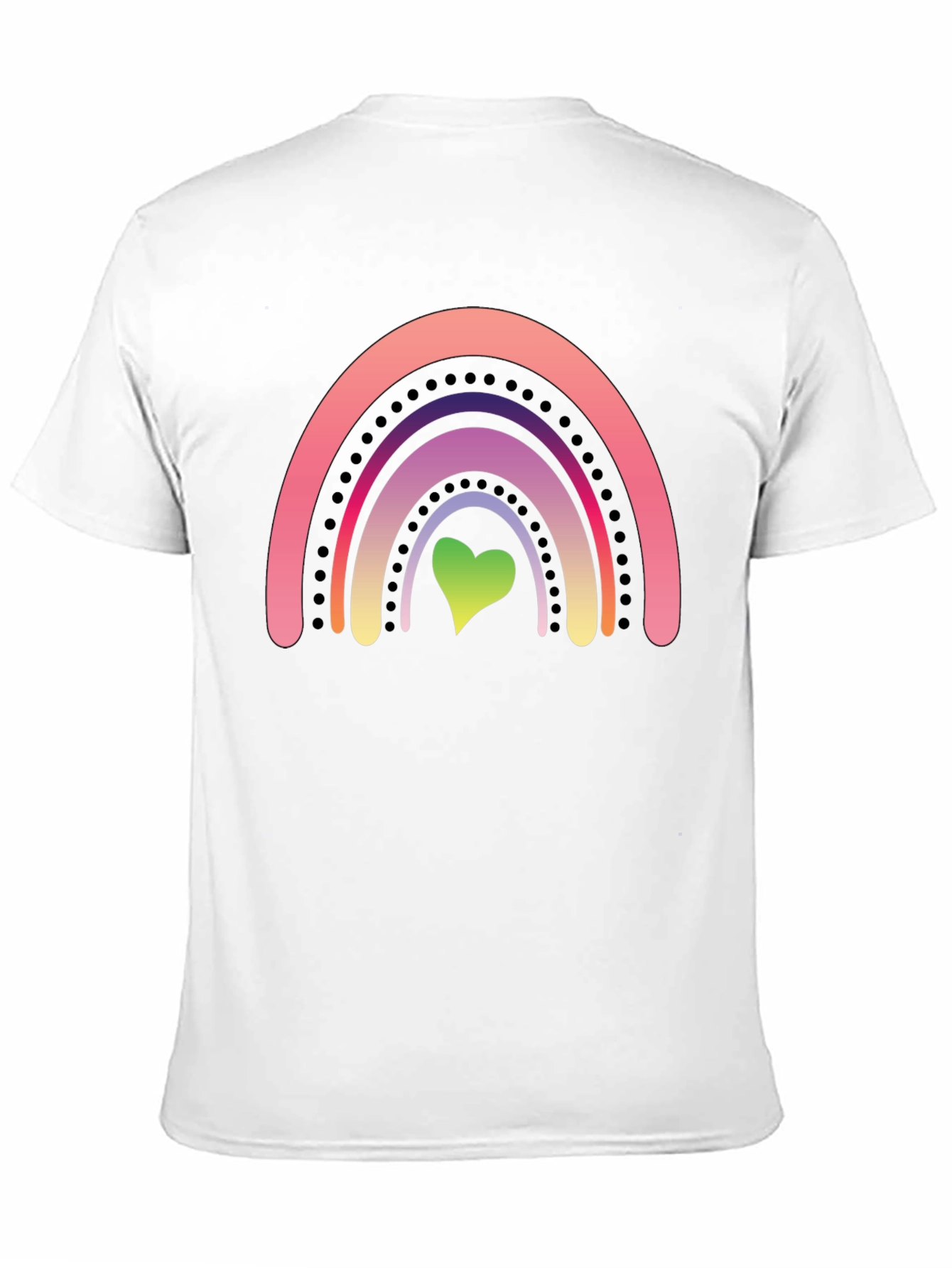Rainbow Heart Graphic Tee - Black Casual Shirt