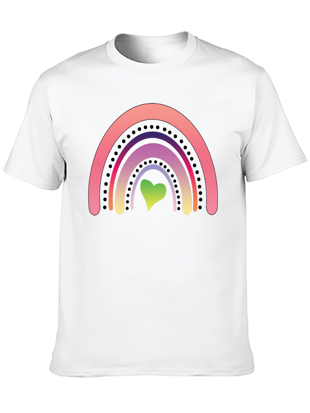 Rainbow Heart Graphic Tee - Black Casual Shirt