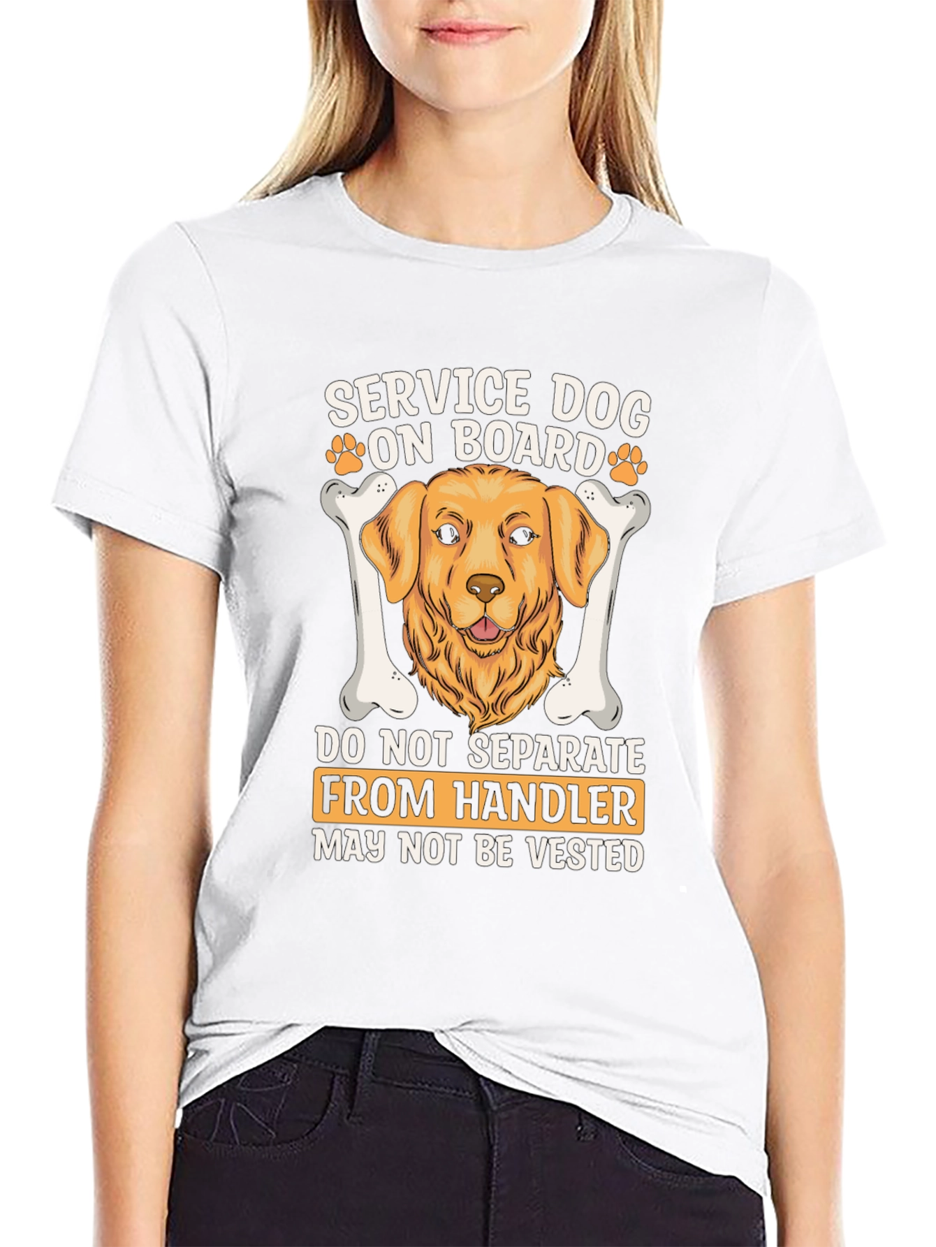 Service Dog On Board Graphic T-Shirt