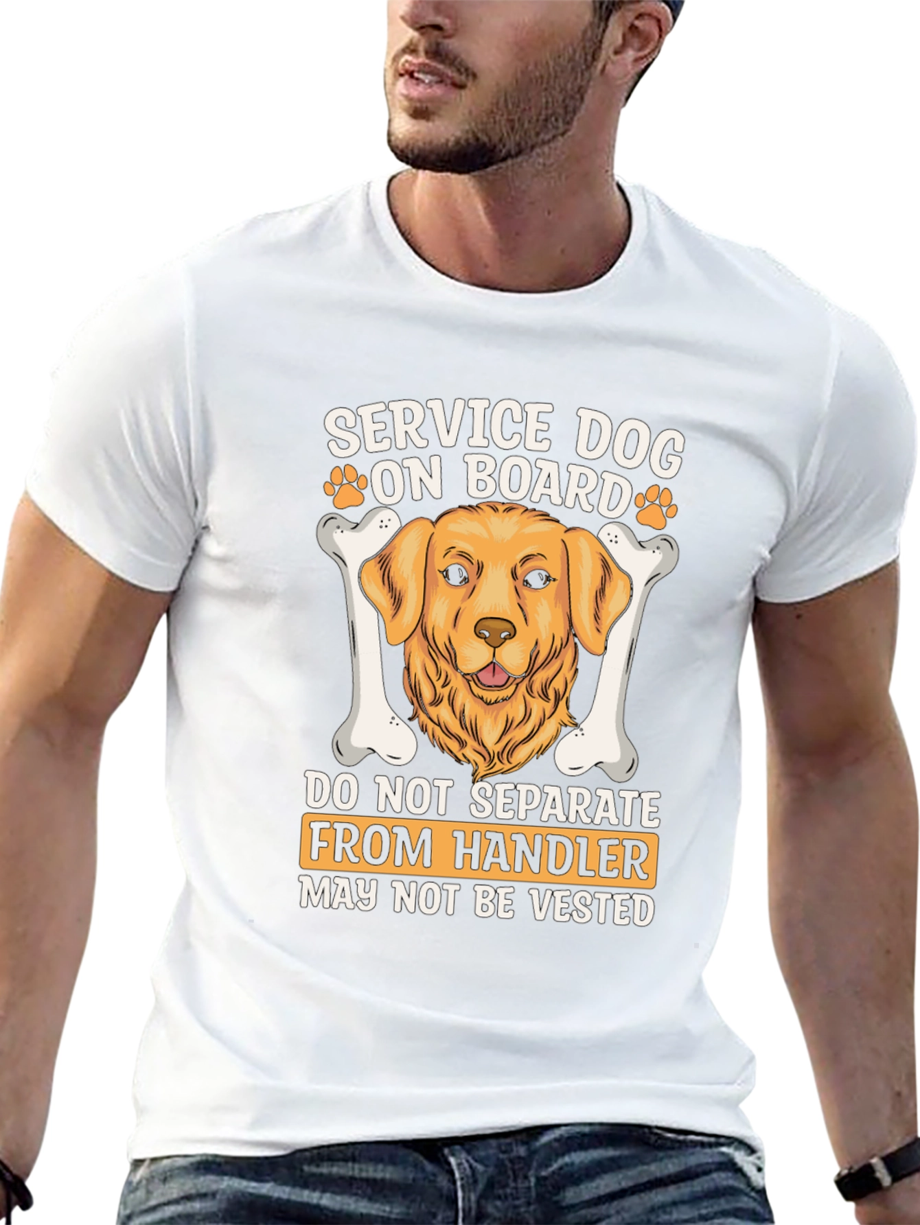 Service Dog On Board Graphic T-Shirt