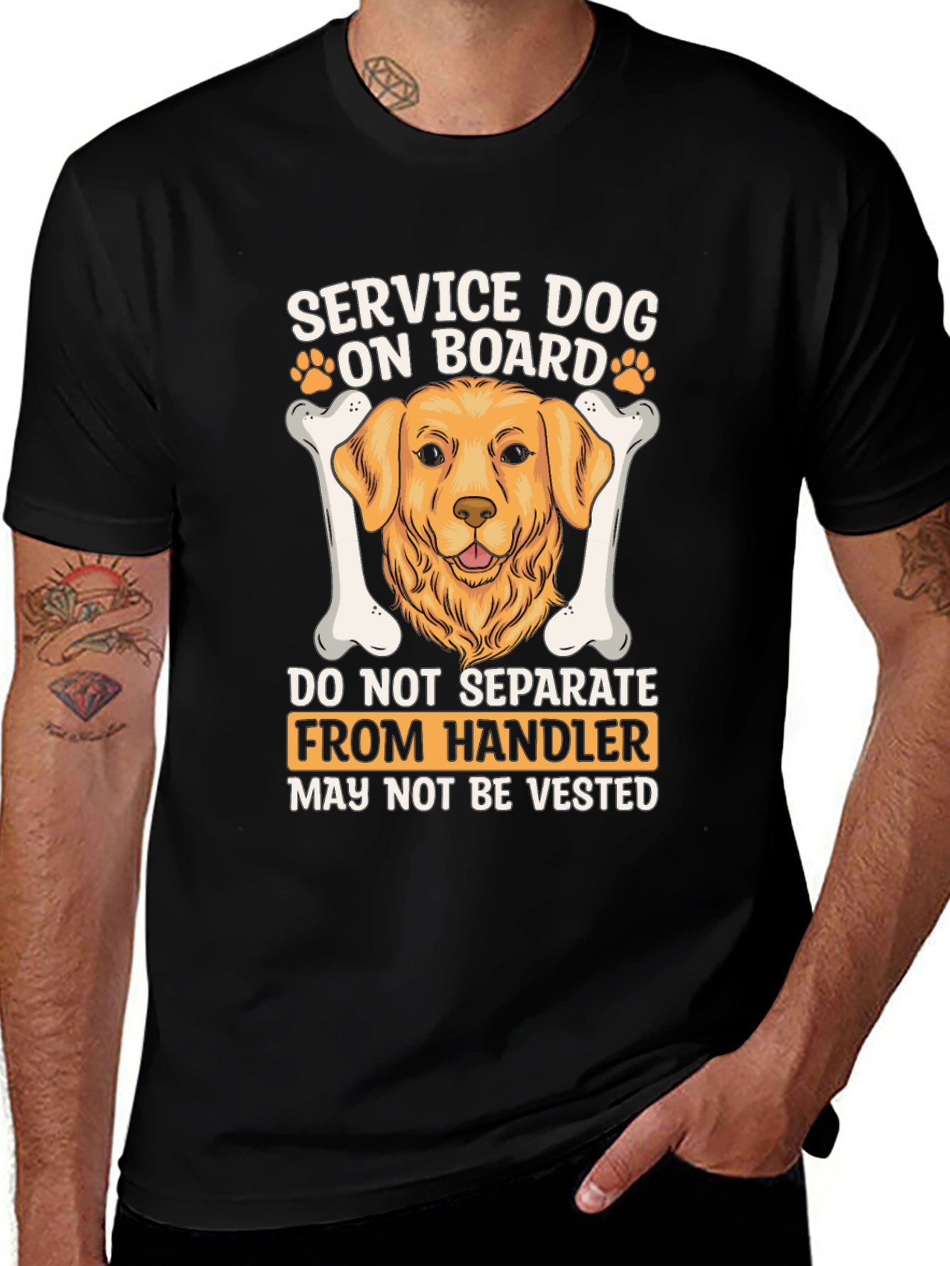 Service Dog On Board Graphic T-Shirt