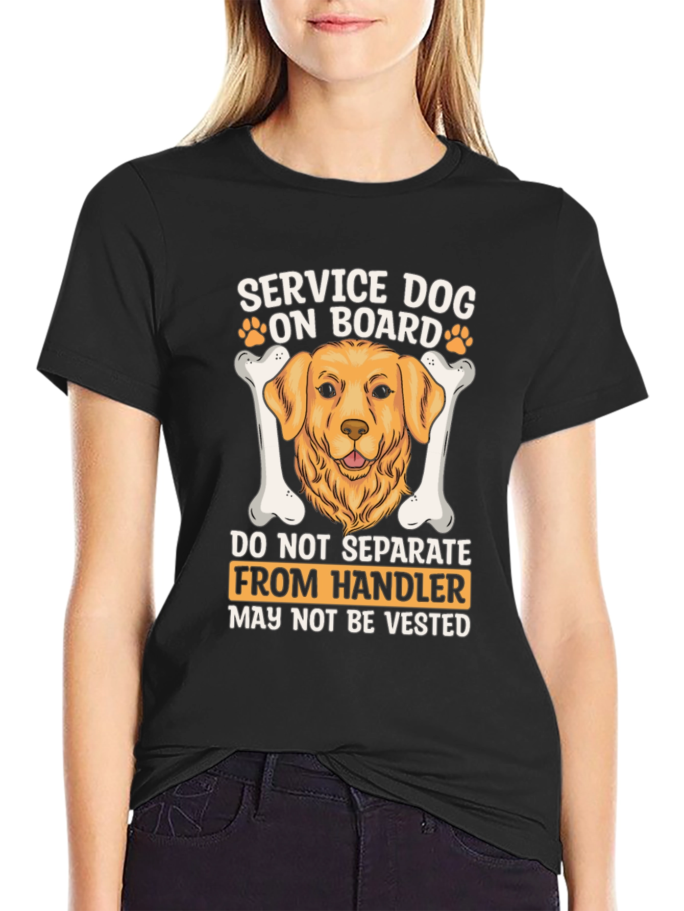 Service Dog On Board Graphic T-Shirt