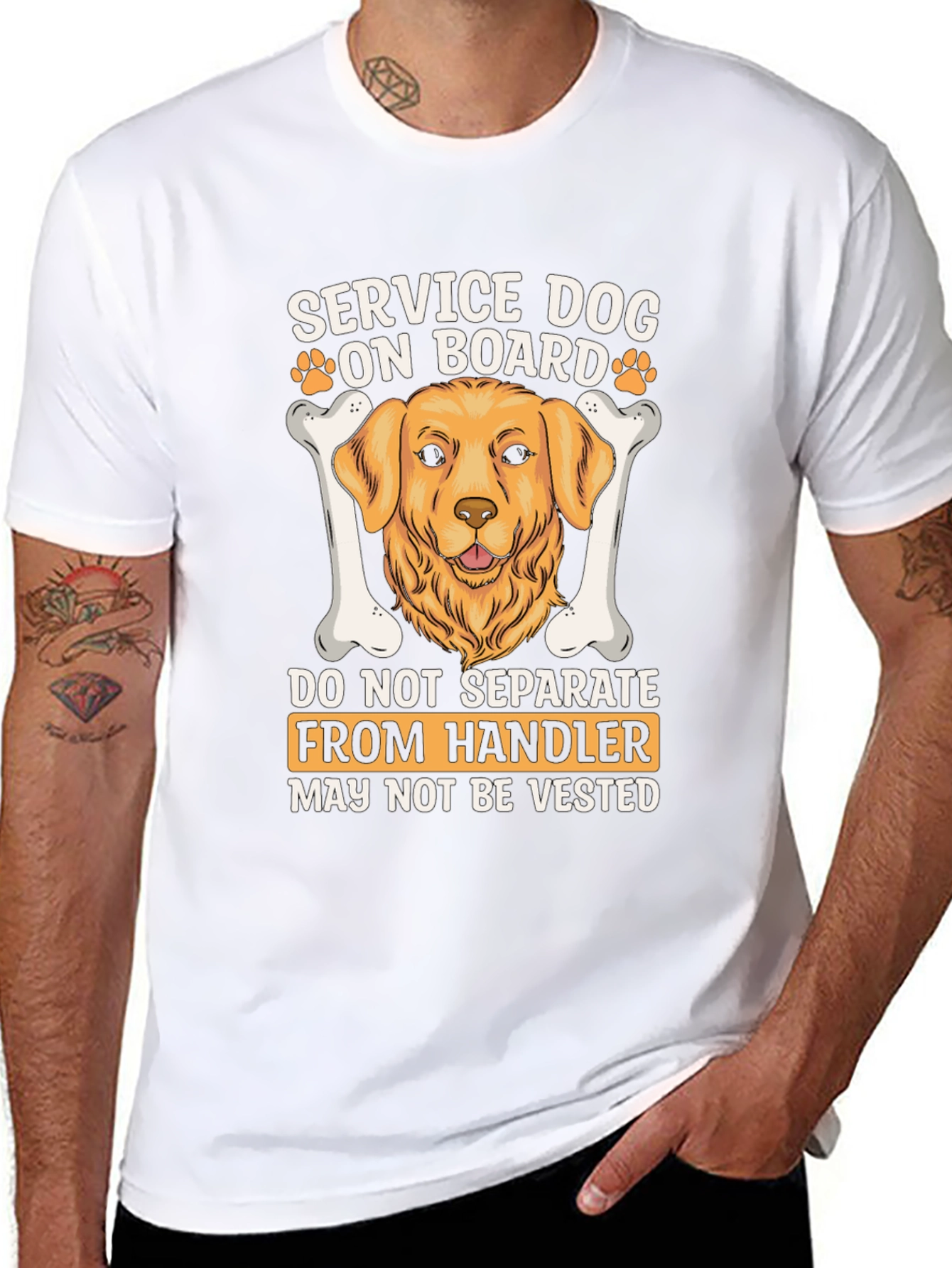 Service Dog On Board Graphic T-Shirt
