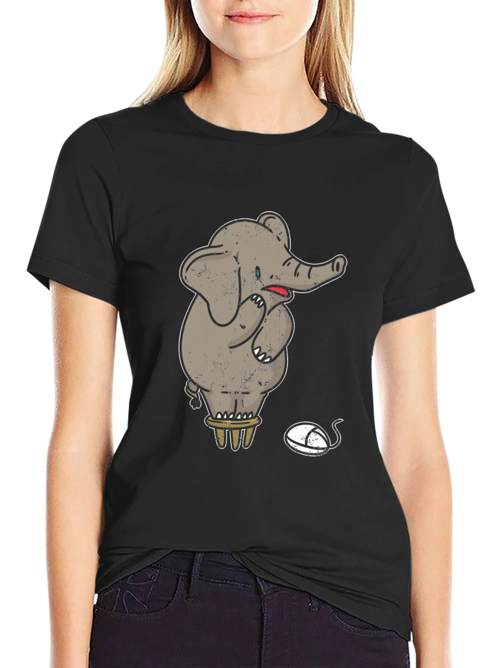 Elephant & Mouse Graphic Tee - Quirky Design!