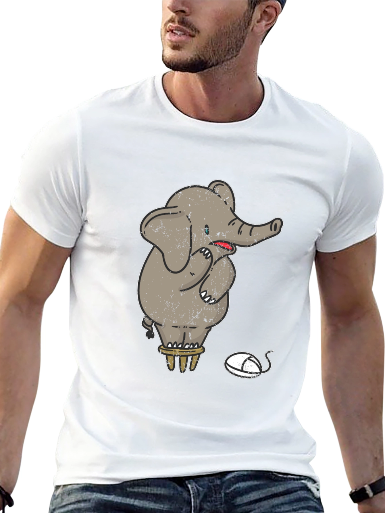 Elephant & Mouse Graphic Tee - Quirky Design!