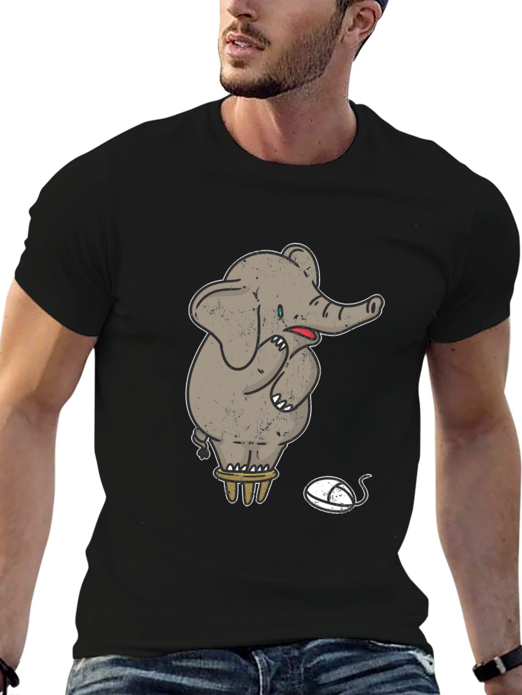Elephant & Mouse Graphic Tee - Quirky Design!