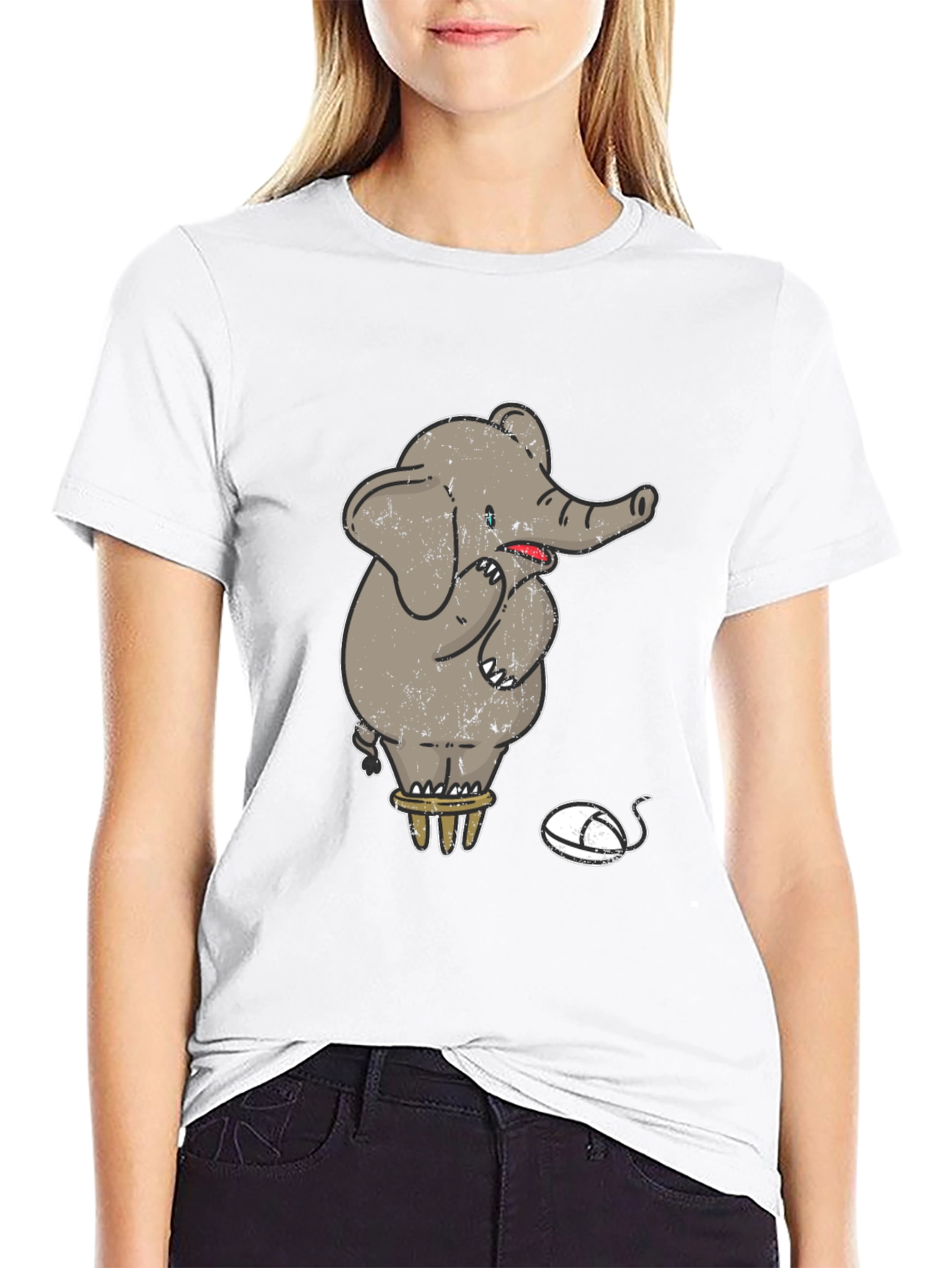 Elephant & Mouse Graphic Tee - Quirky Design!