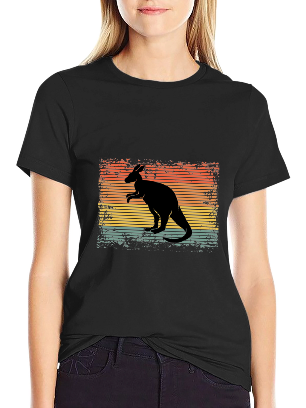 Retro Kangaroo Graphic T-Shirt