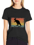 Retro Kangaroo Graphic T-Shirt