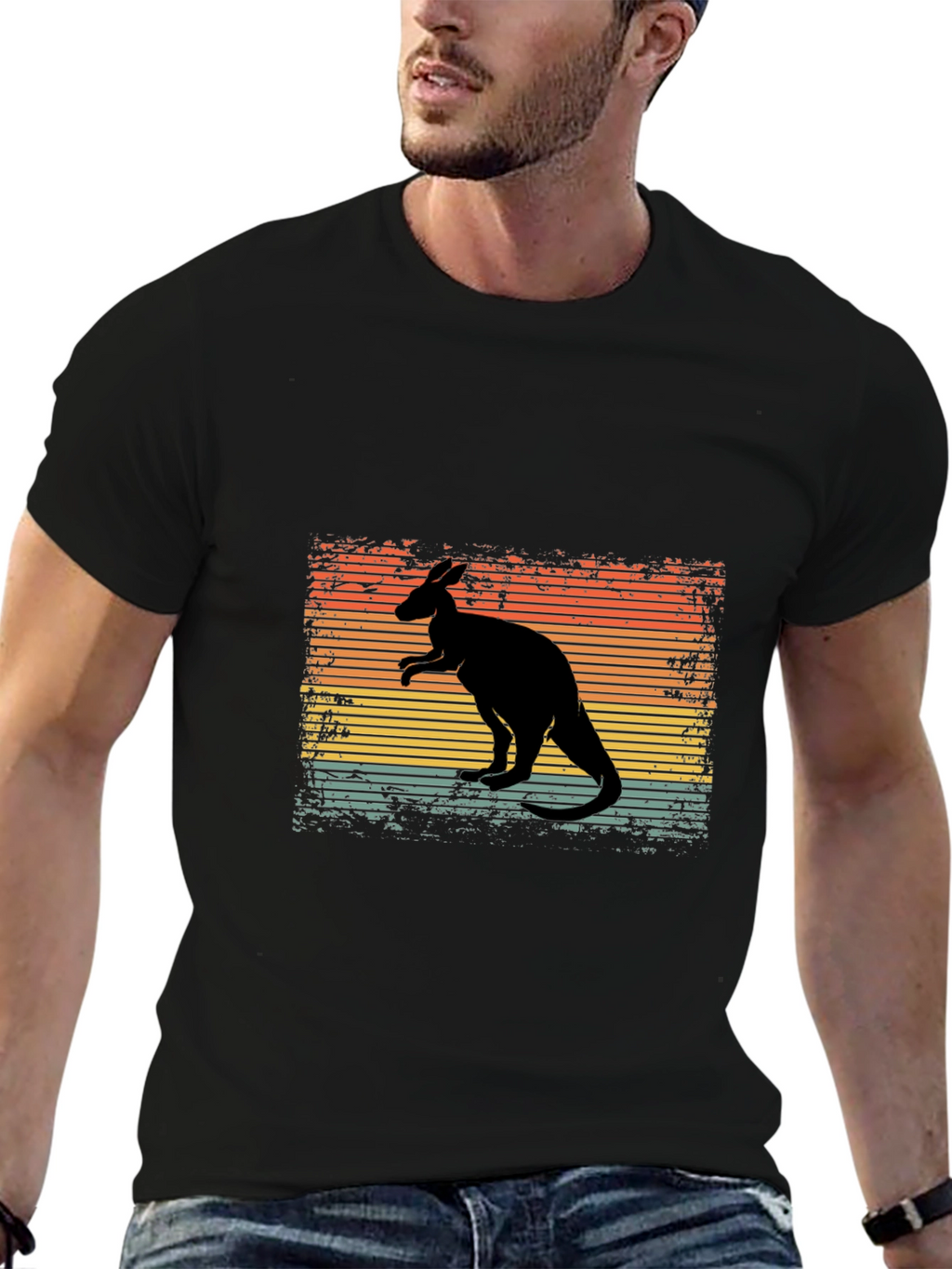 Retro Kangaroo Graphic T-Shirt
