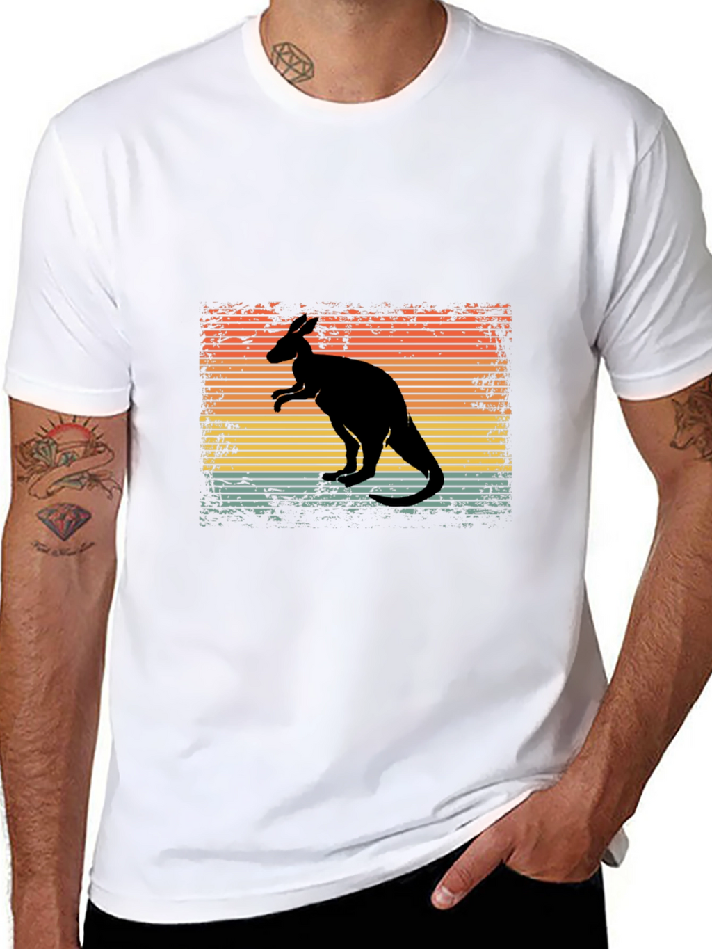 Retro Kangaroo Graphic T-Shirt