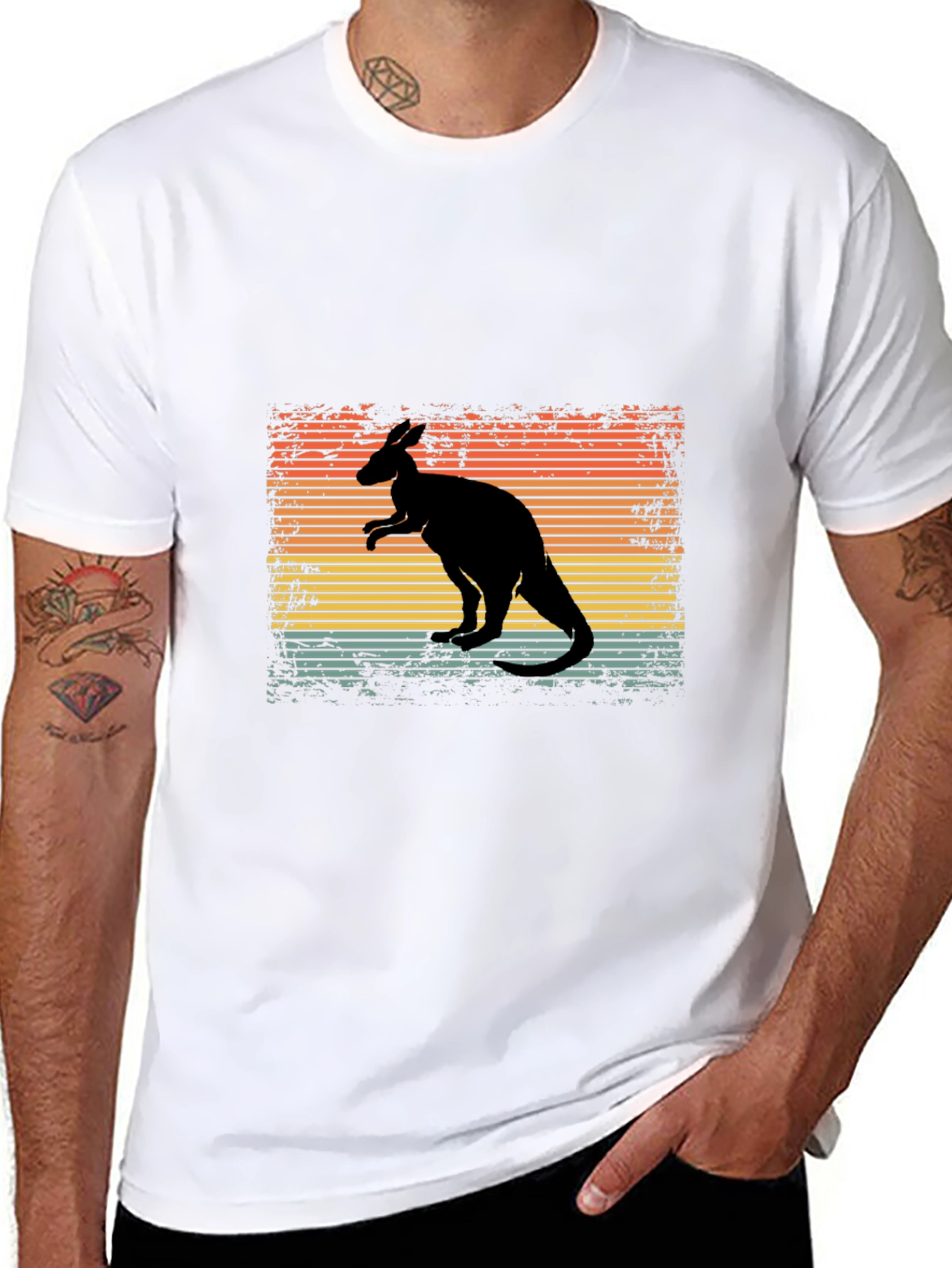 Retro Kangaroo Graphic T-Shirt
