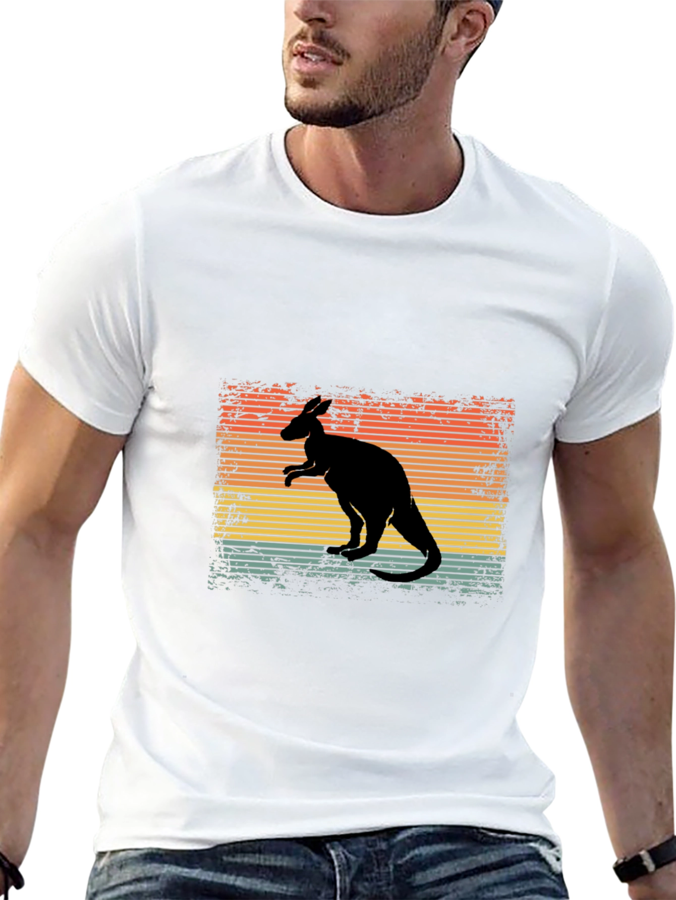 Retro Kangaroo Graphic T-Shirt