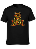 Fall Leaves Frog Graphic Tee - Novelty Autumn Shirt