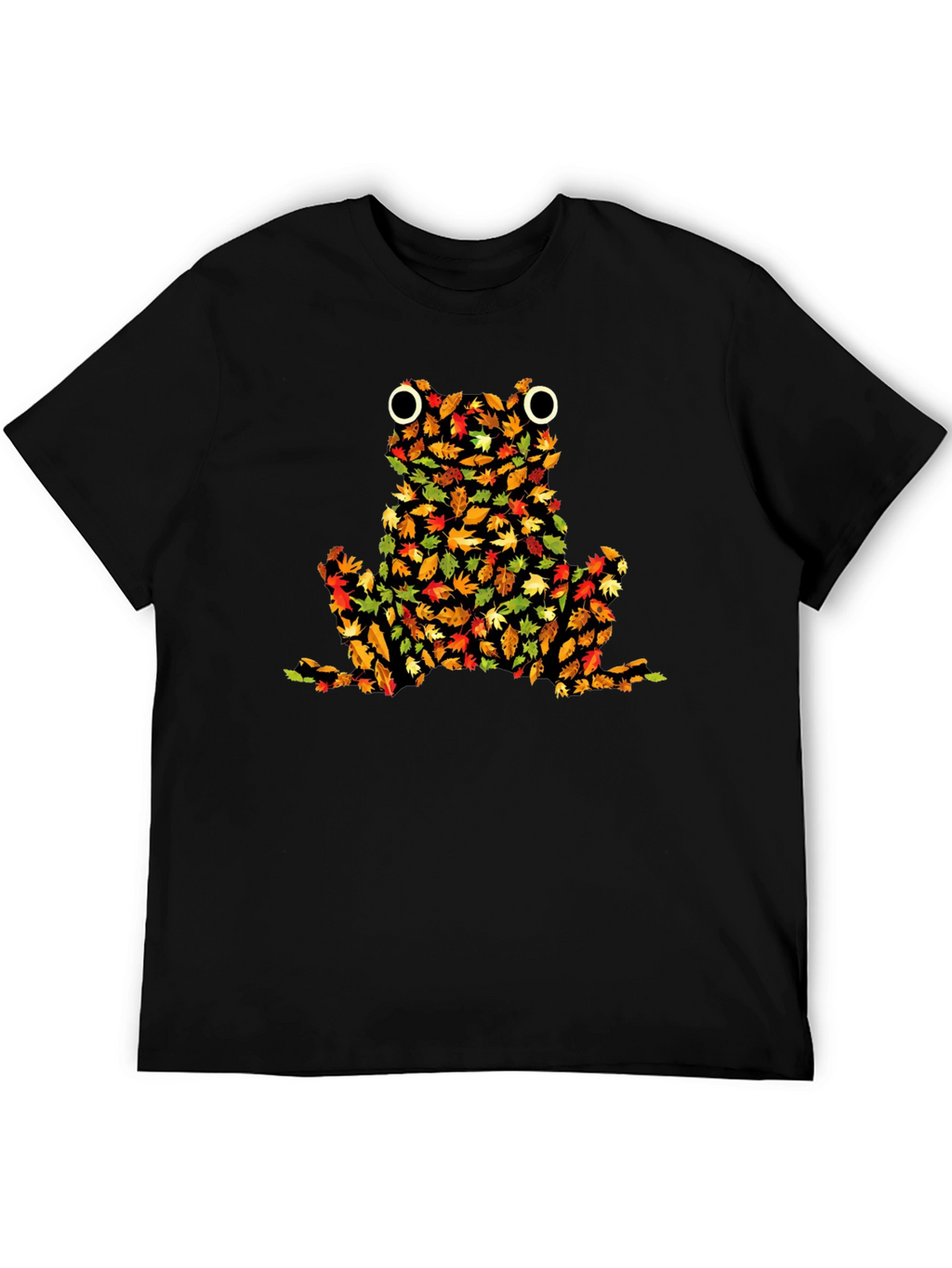 Fall Leaves Frog Graphic Tee - Novelty Autumn Shirt