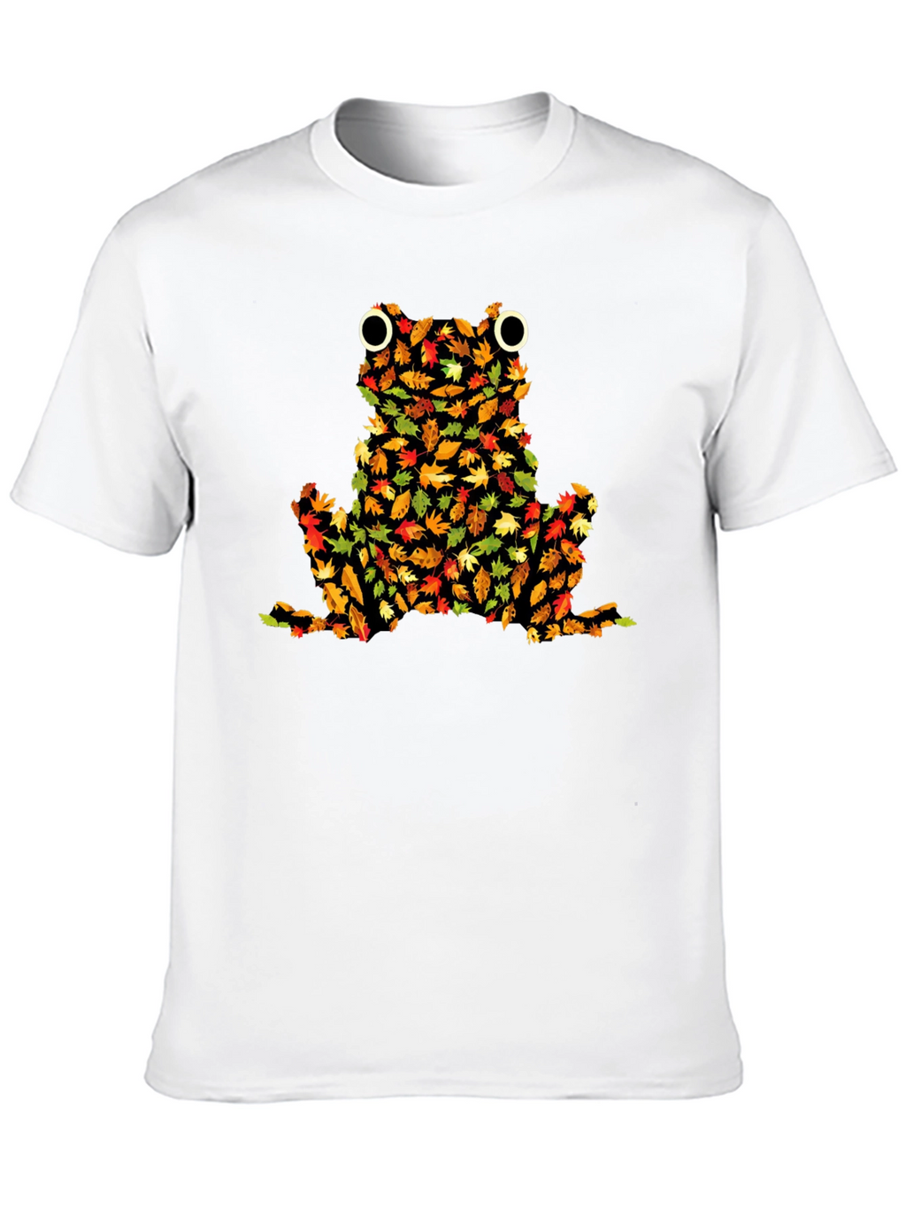 Fall Leaves Frog Graphic Tee - Novelty Autumn Shirt