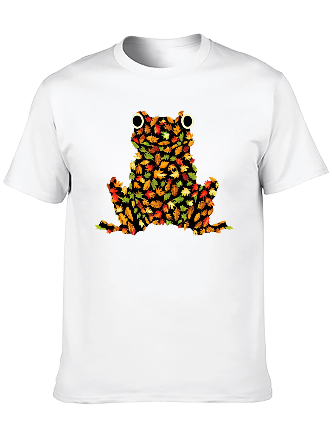 Fall Leaves Frog Graphic Tee - Novelty Autumn Shirt