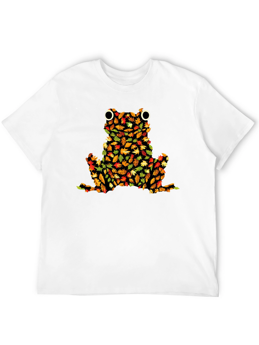Fall Leaves Frog Graphic Tee - Novelty Autumn Shirt