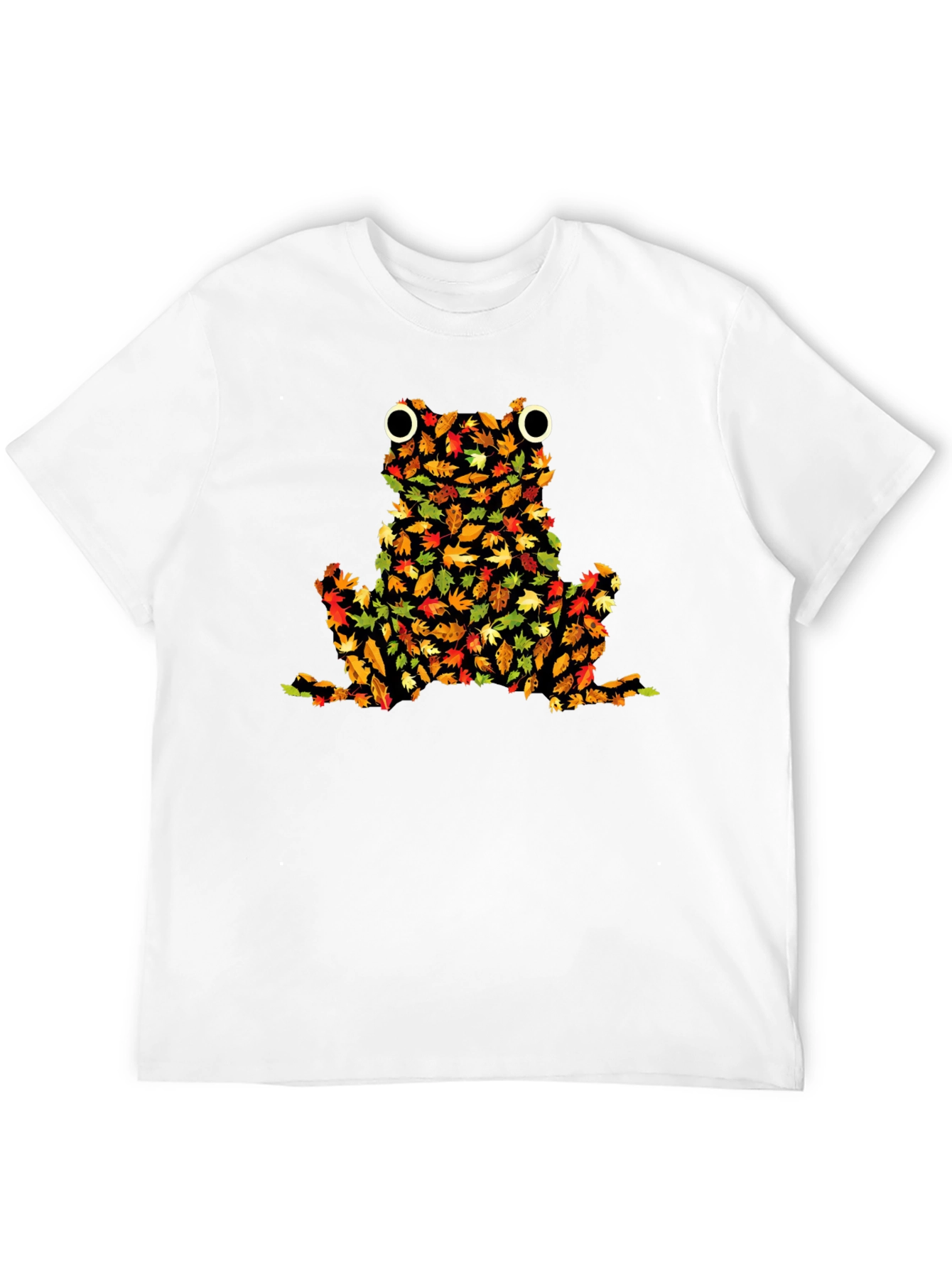 Fall Leaves Frog Graphic Tee - Novelty Autumn Shirt