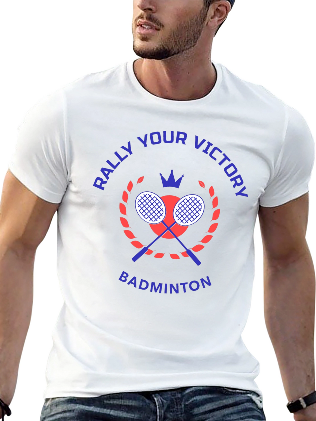 Rally Your Victory Badminton T-Shirt - Black