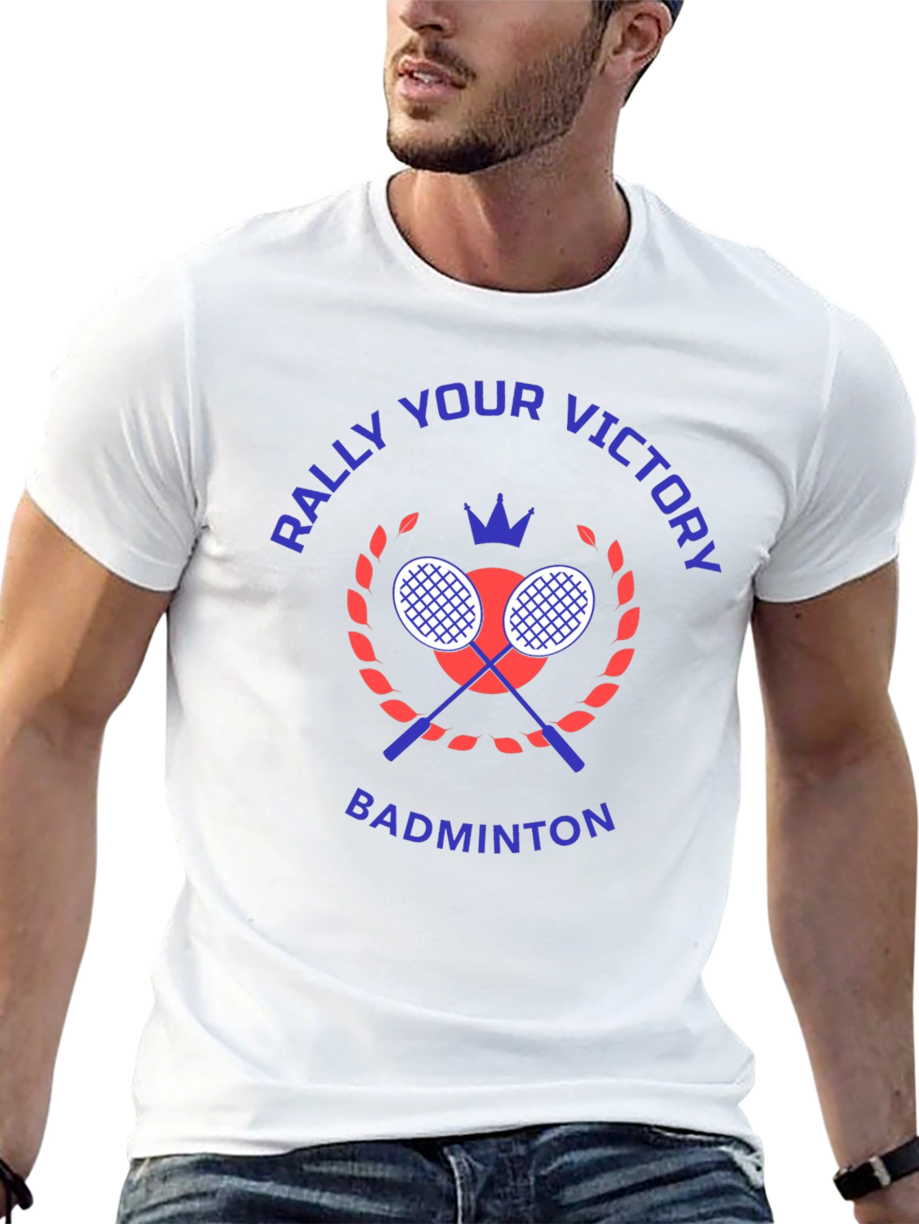 Rally Your Victory Badminton T-Shirt - Black