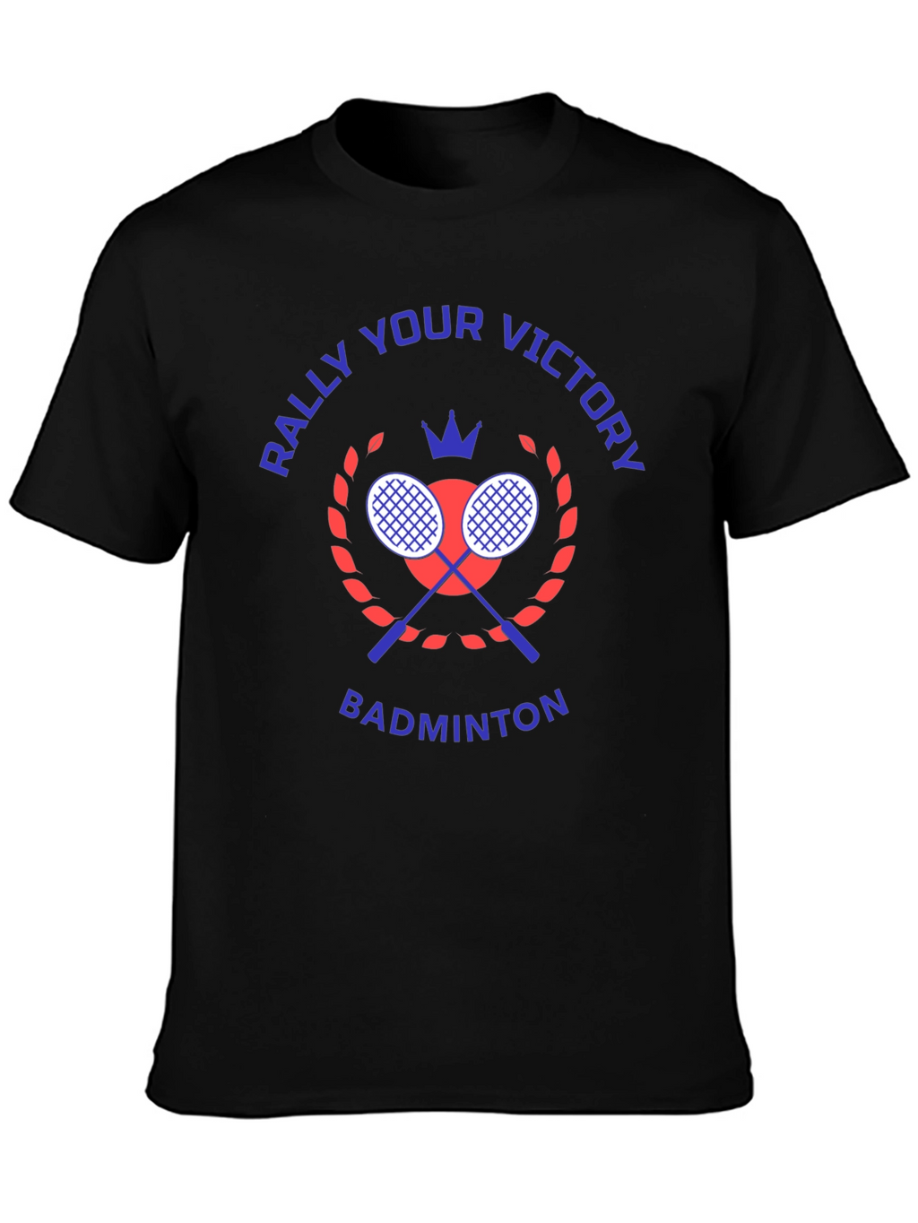 Rally Your Victory Badminton T-Shirt - Black