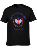 Rally Your Victory Badminton T-Shirt - Black