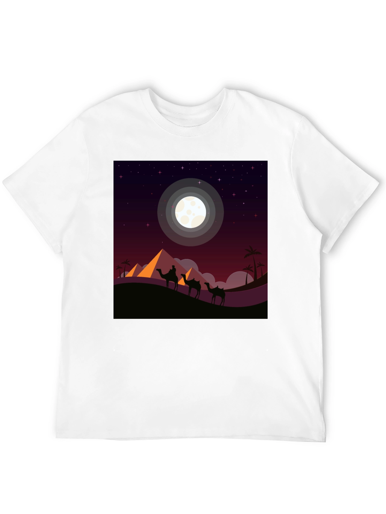 Desert Moon Camel Graphic Tee - Black