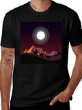 Desert Moon Camel Graphic Tee - Black