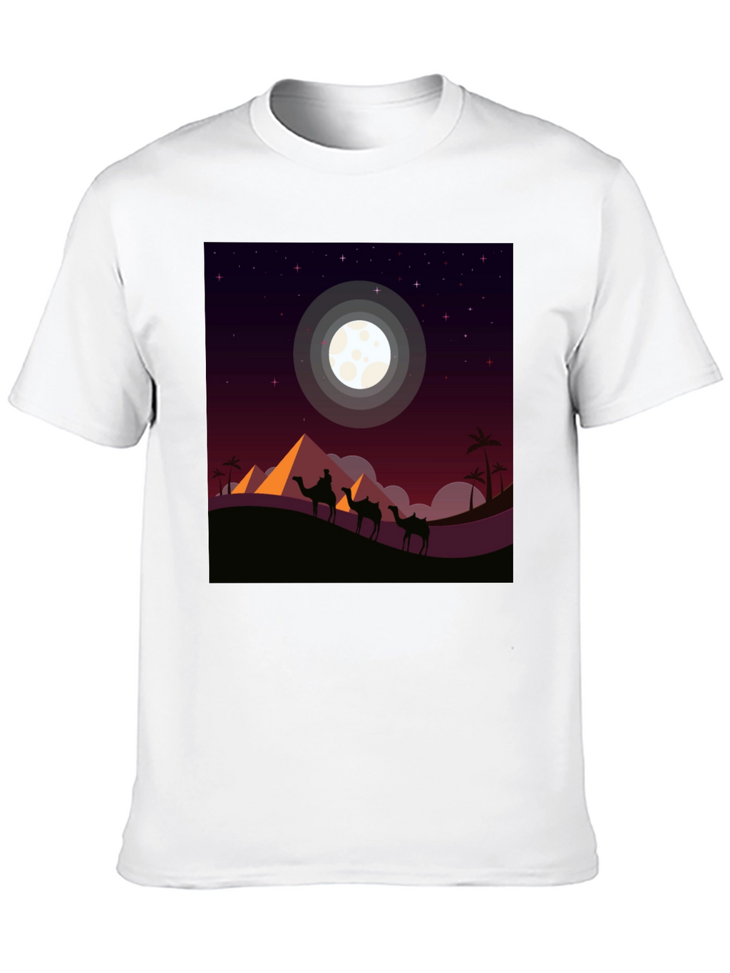 Desert Moon Camel Graphic Tee - Black