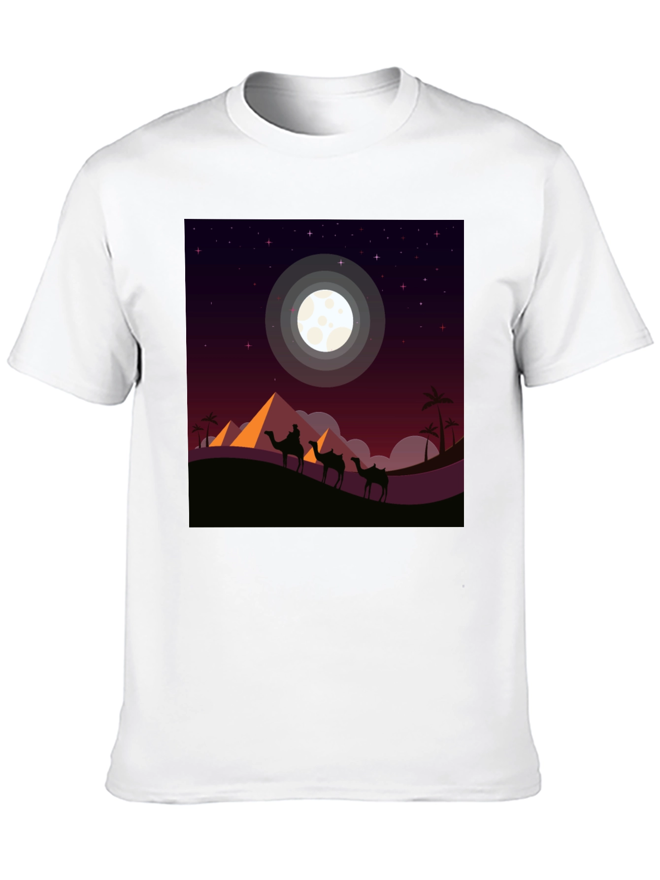 Desert Moon Camel Graphic Tee - Black