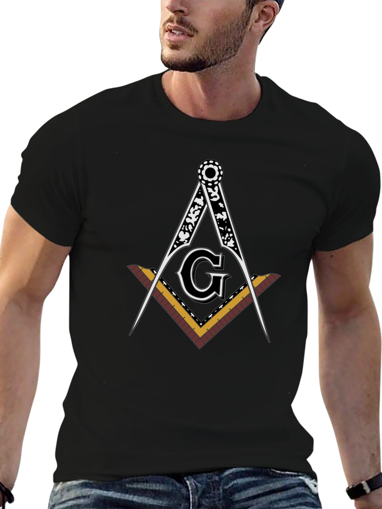 Masonic Square & Compass Black T-Shirt